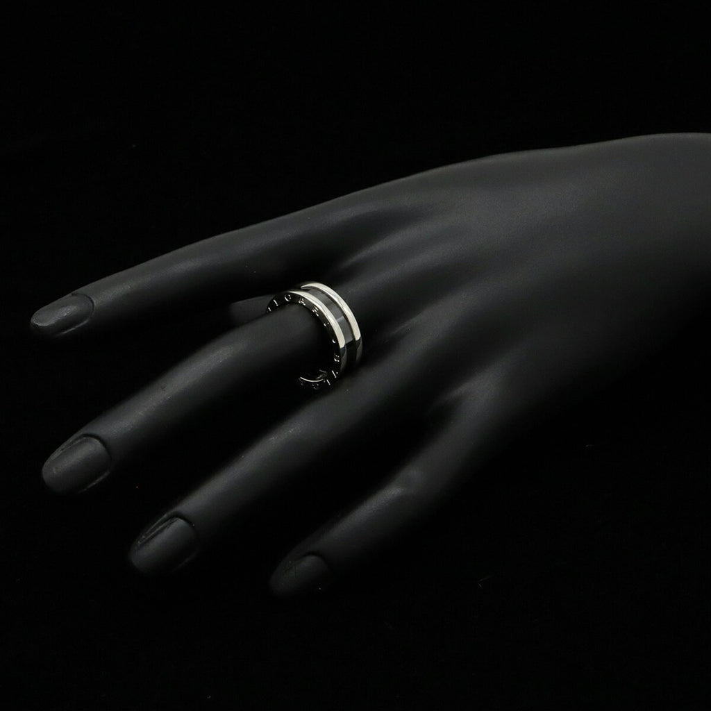 Bvlgari B.Zero1 Silver Black Ceramic Silver 925 Band Ring (Pre-Owned)