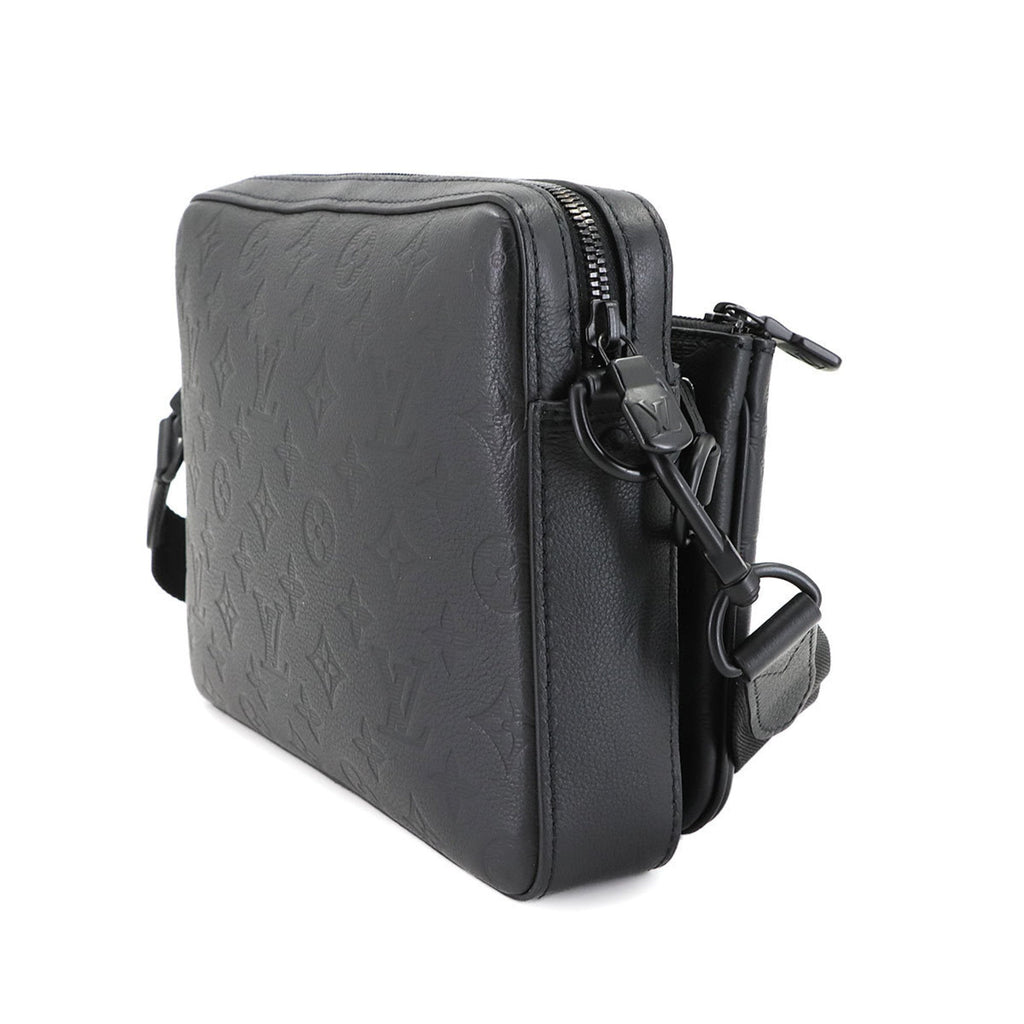 Louis Vuitton Black Noir Monogram Shadow Messenger Bag Shoulder Bag (Pre-Owned)