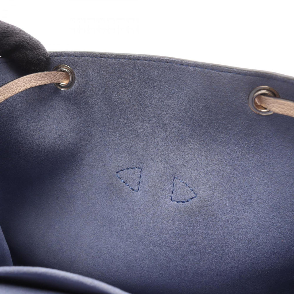Louis Vuitton Beige Blue Leather Backpack (Pre-Owned)