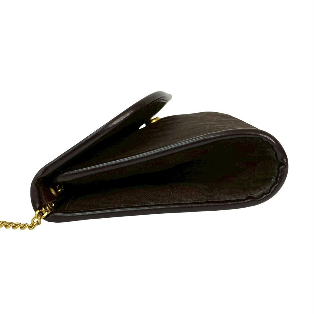 Christian Dior Brown Canvas Leather Pochette Shoulder Bag (Pre-Owned)