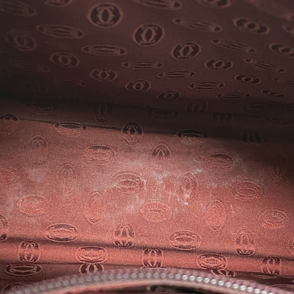 Cartier Bordeaux Leather Handbag (Pre-Owned)