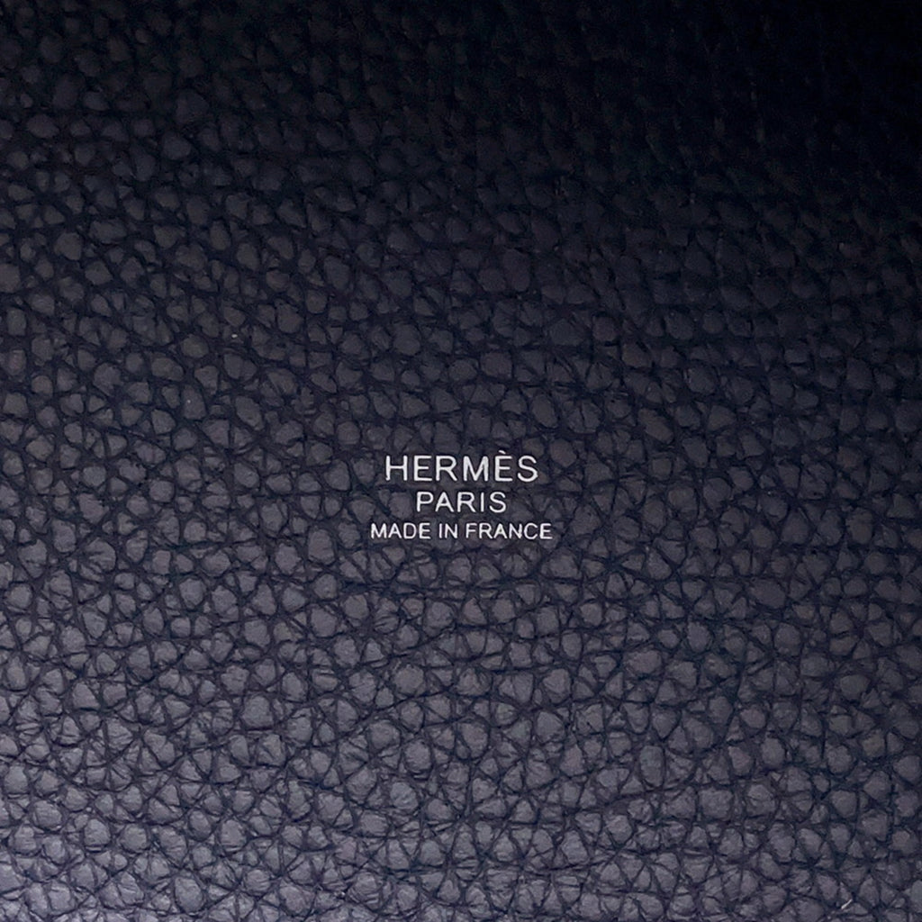 Hermes Picotin Blue Nuit Taurillon Clemence Leather Handbag (Pre-Owned)
