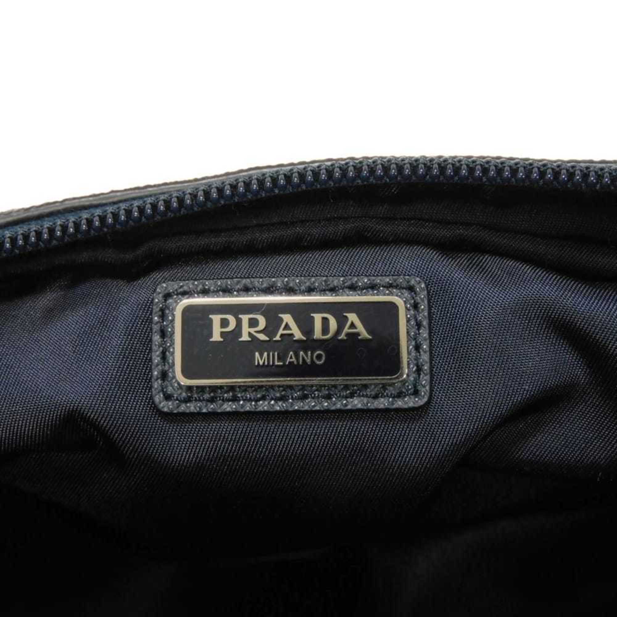 Prada Blue Nylon Clutch Bag Pouch (Pre-Owned)
