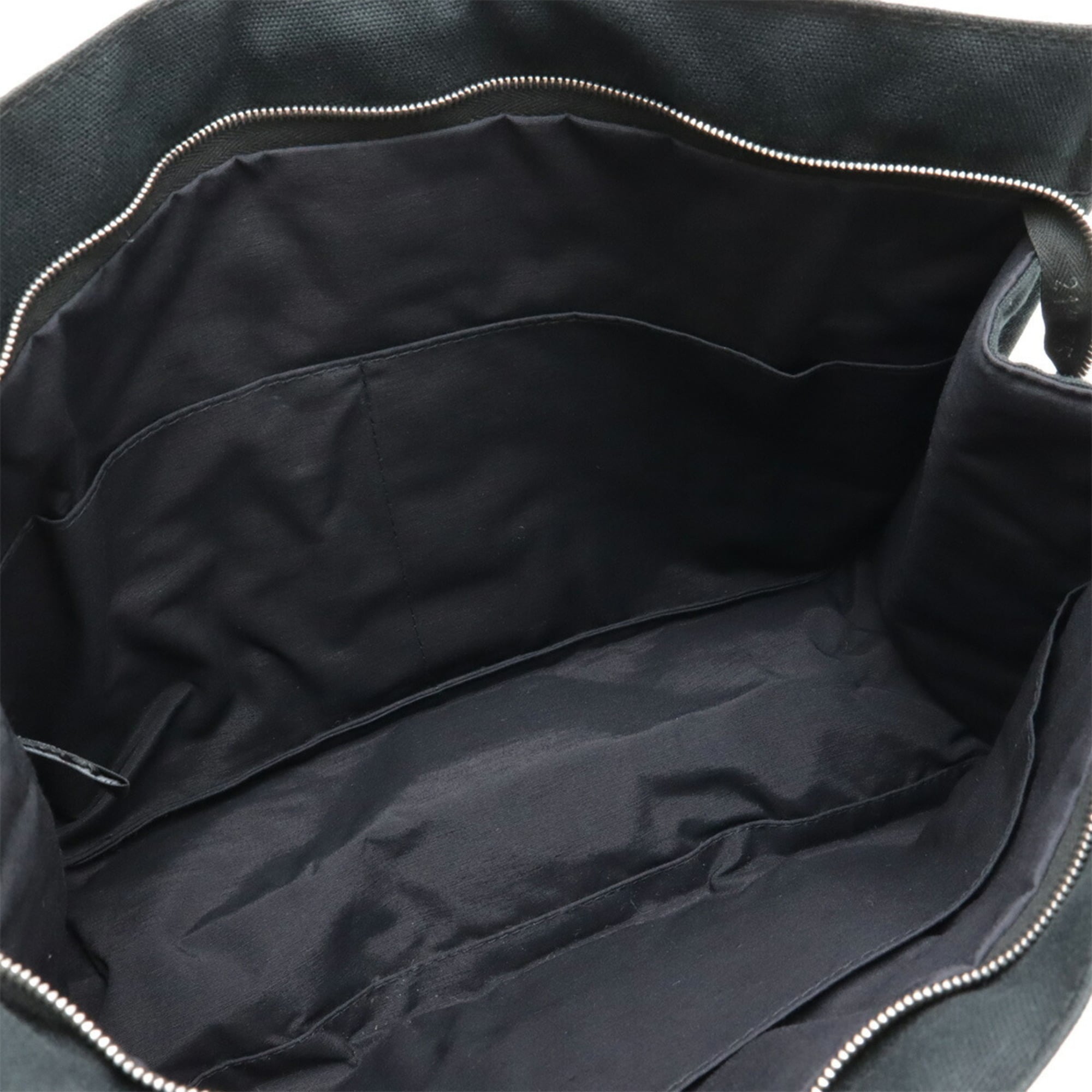 Hermes Black Gray Canvas Leather Clutch Bag (Pre-Owned)