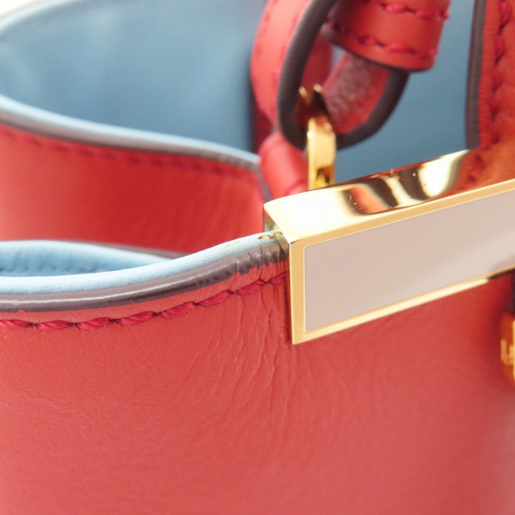 Fendi Red Color Leather Handbag (Pre-Owned)