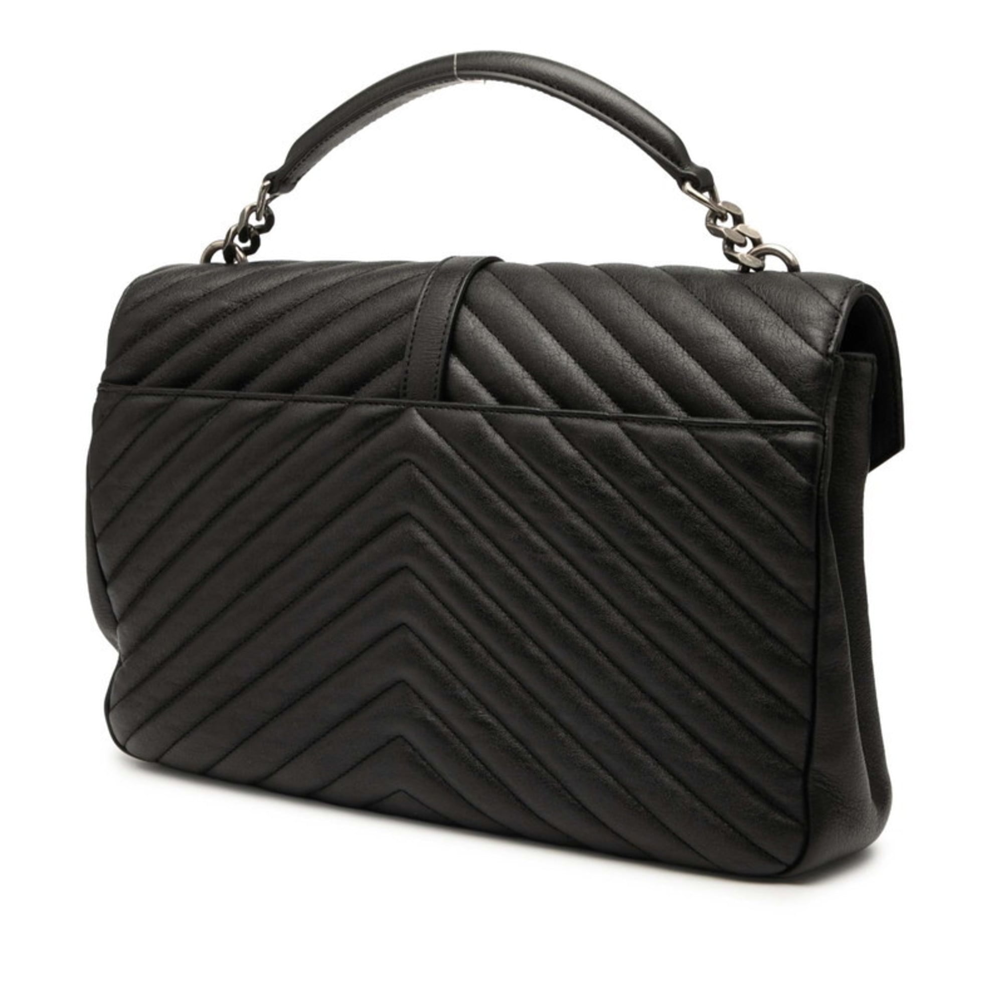 Saint Laurent Black Leather Handbag Shoulder Bag (Pre-Owned)
