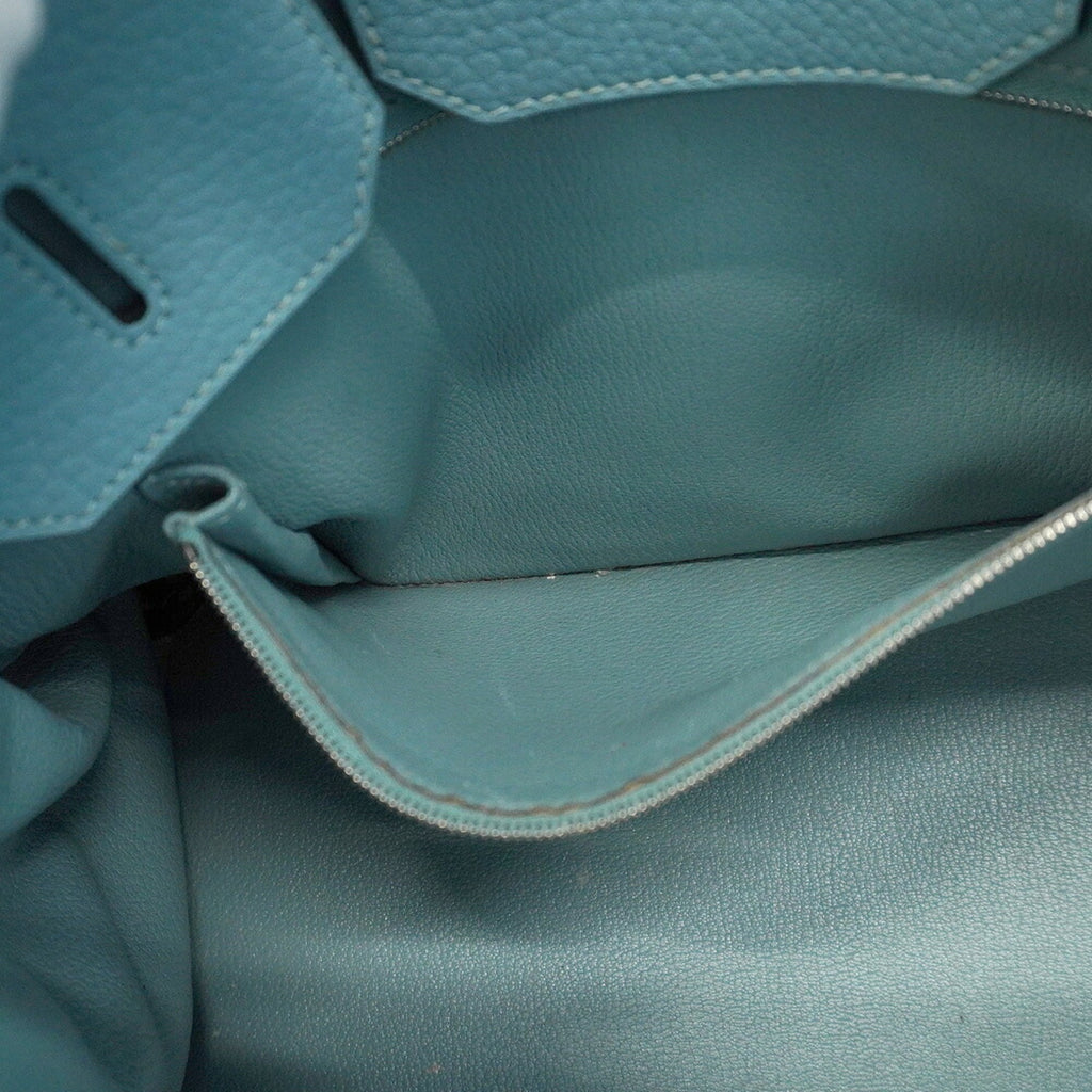 Hermes Ciel Taurillon Clemence Leather Handbag (Pre-Owned)
