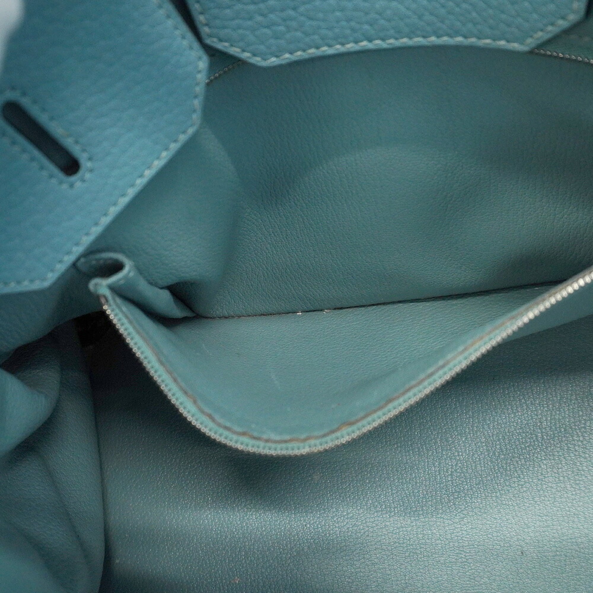 Hermes Ciel Taurillon Clemence Leather Handbag (Pre-Owned)