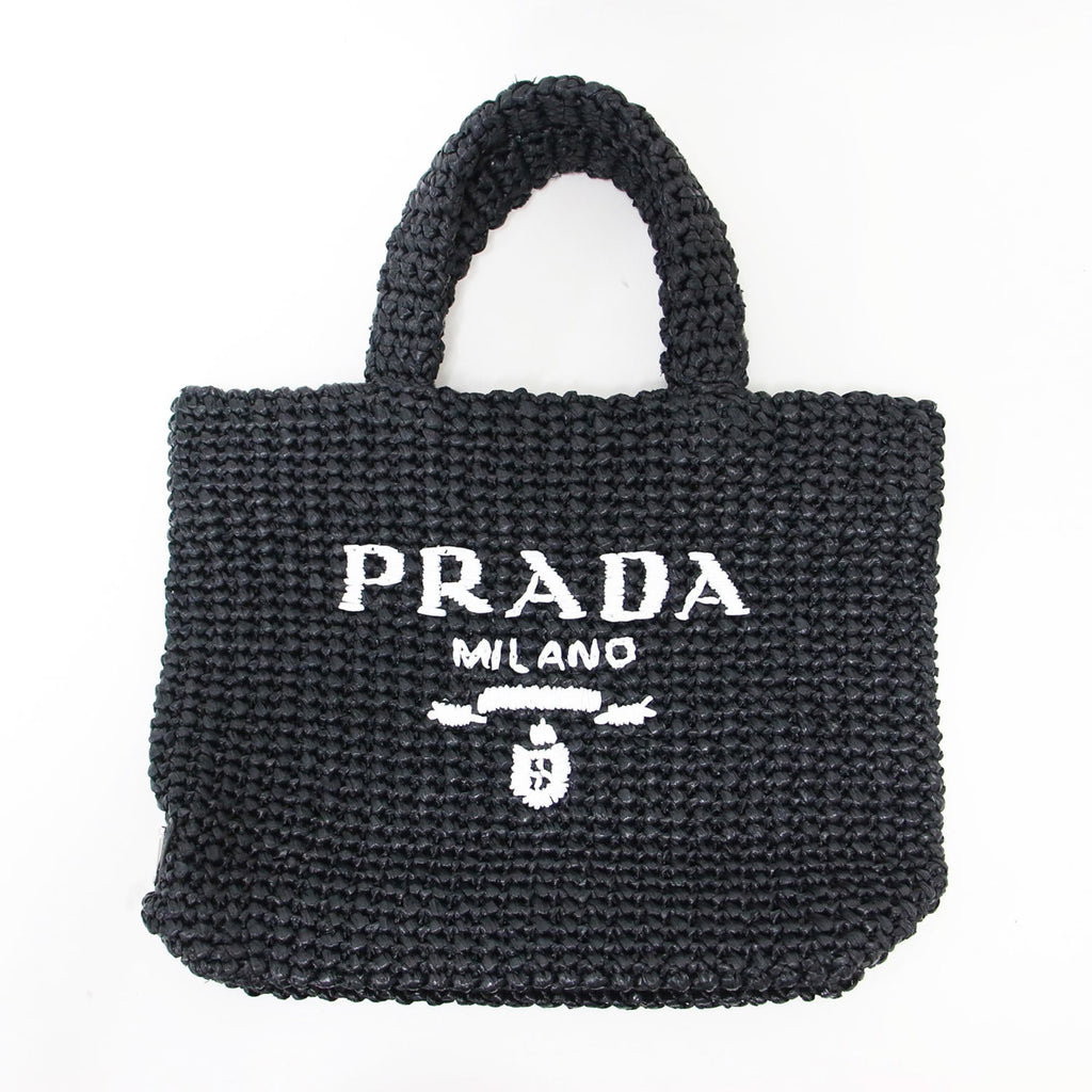 Prada Black Viscose Handbag Tote Bag (Pre-Owned)