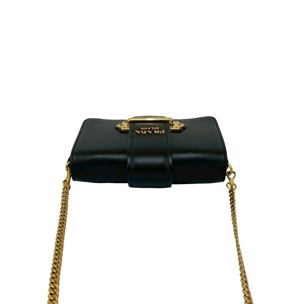 Prada Black Leather Fanny Pack Pochette Pouch Shoulder Bag (Pre-Owned)