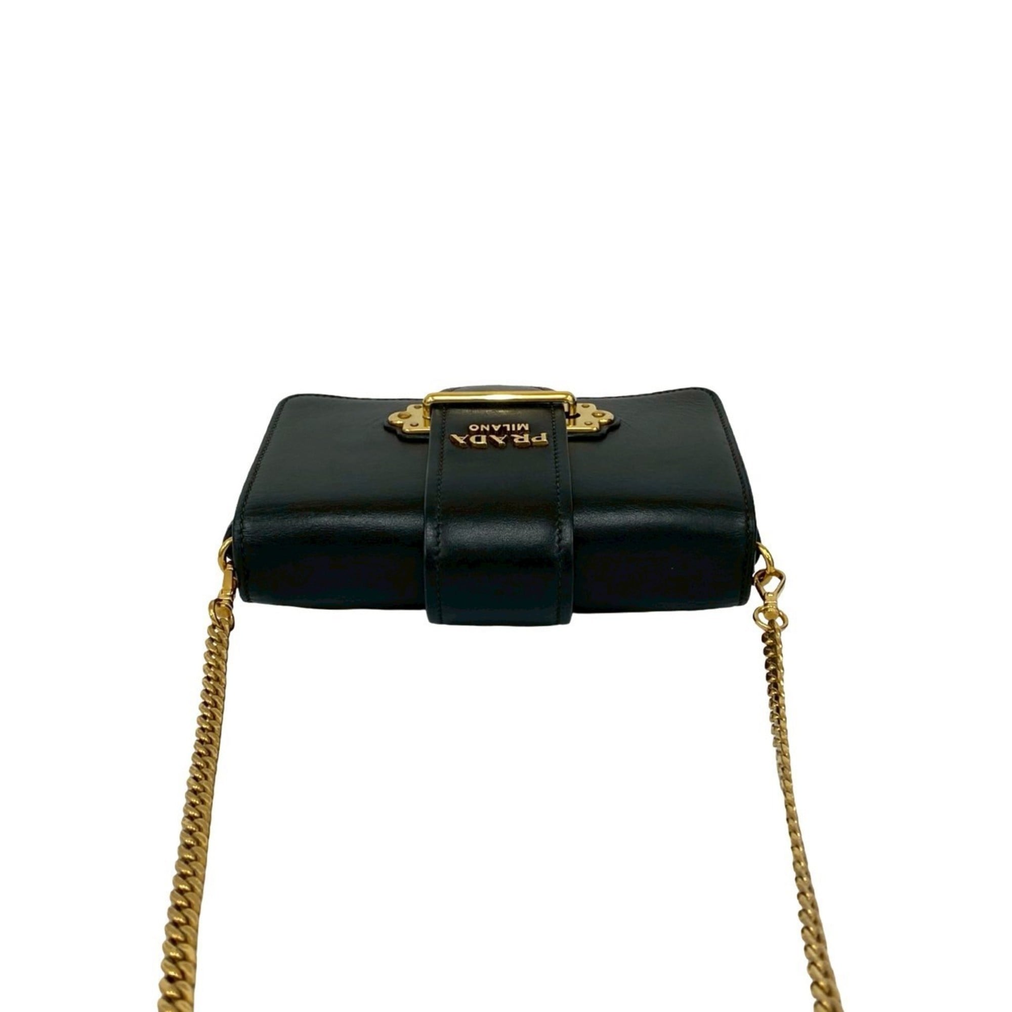 Prada Black Leather Fanny Pack Pochette Pouch Shoulder Bag (Pre-Owned)