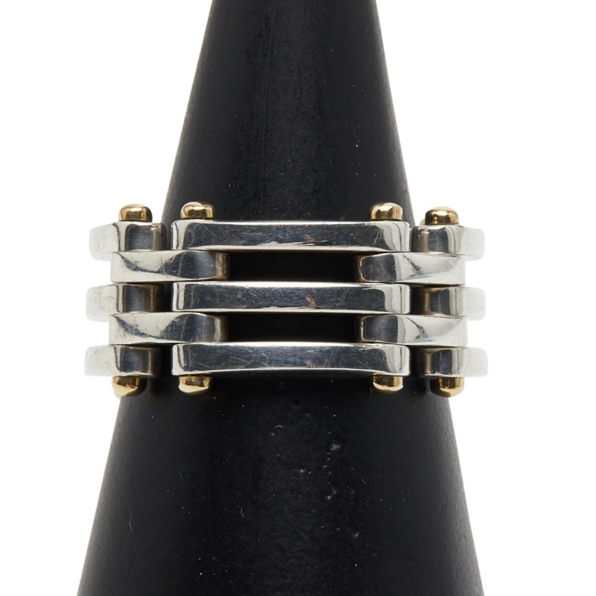 Tiffany Silver Yellow Gold Yellow Gold (18K) Silver 925 Band Ring (Pre-Owned)