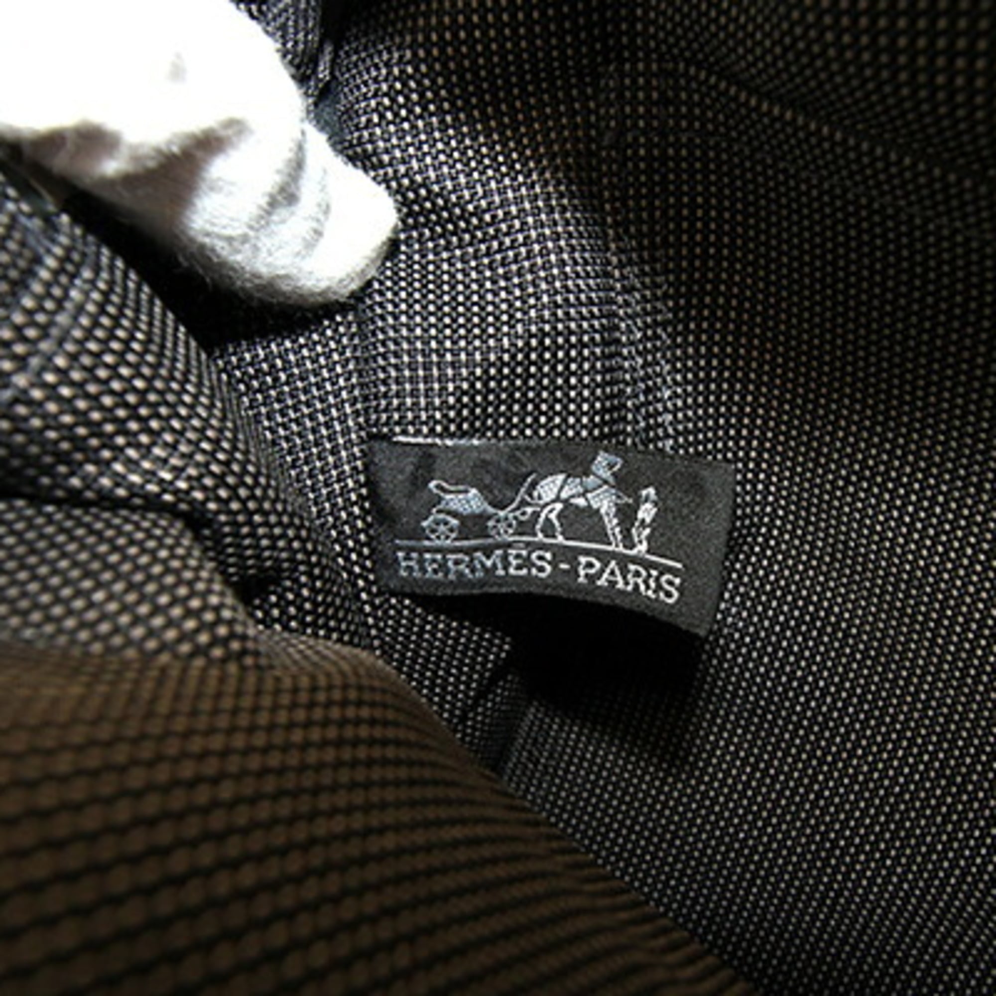 Hermes Gray Canvas Backpack (Pre-Owned)