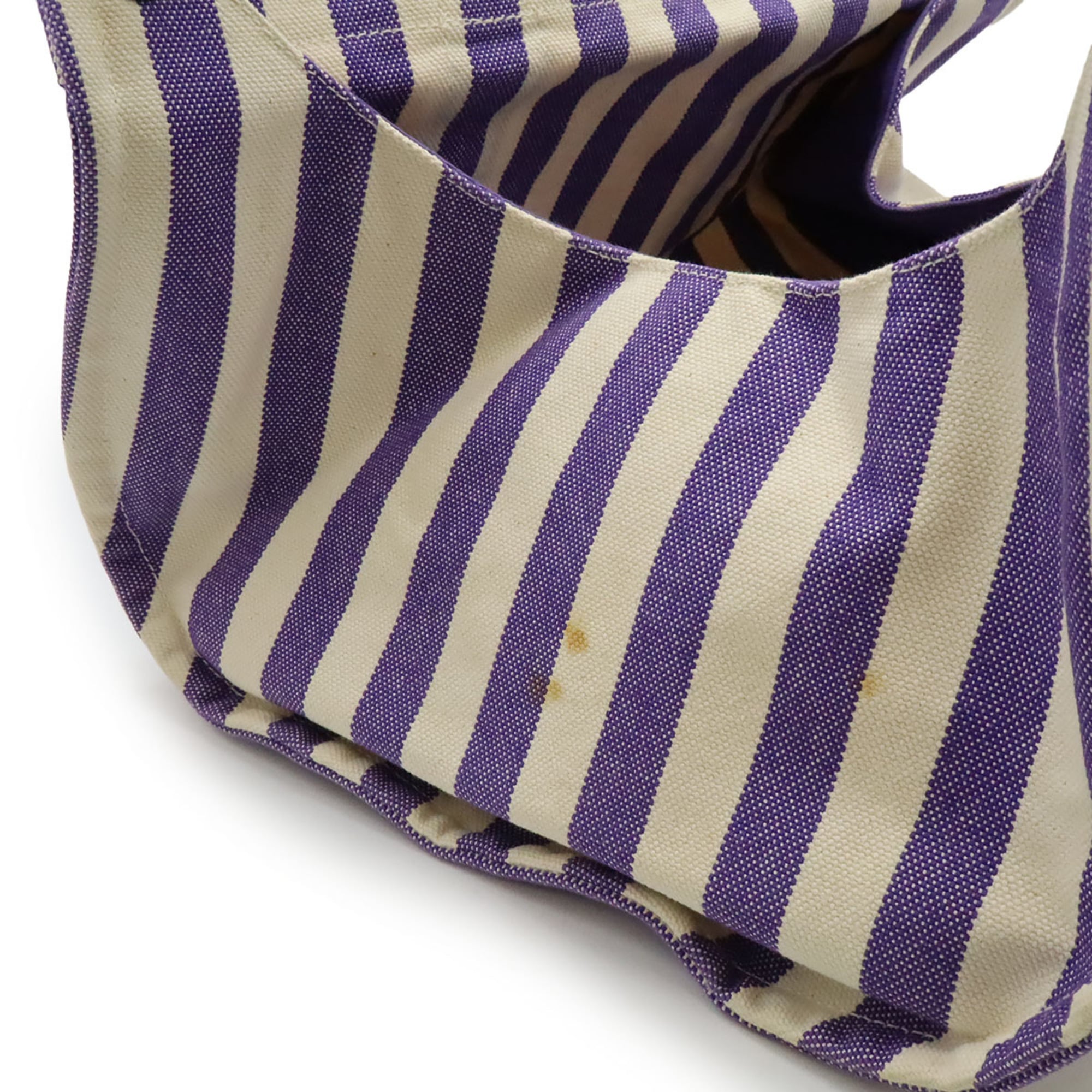 Hermes Ivory Purple Canvas Handbag Pouch Tote Bag (Pre-Owned)