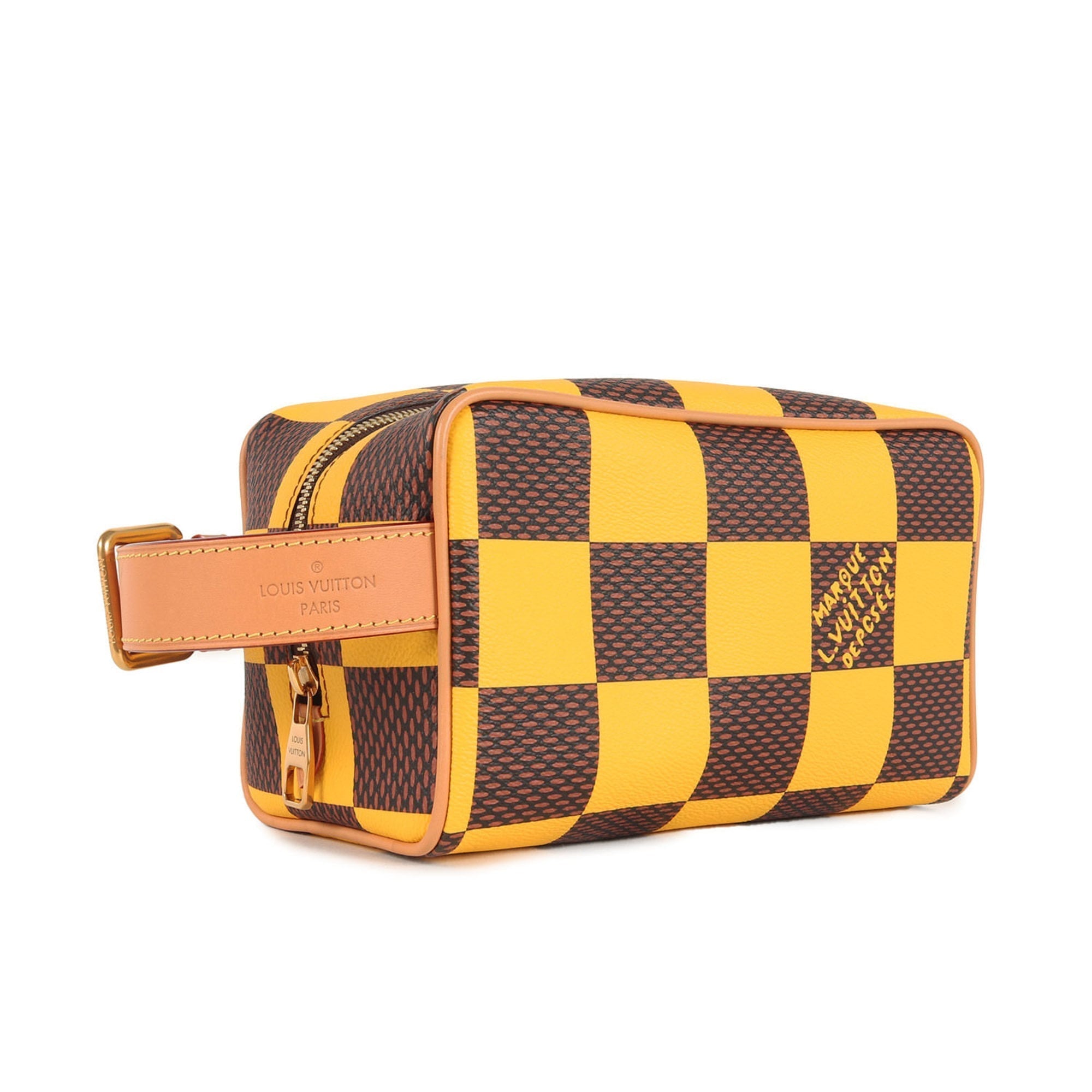 Louis Vuitton Brown Damier Canvas Yellow Pvc Pouch (Pre-Owned)