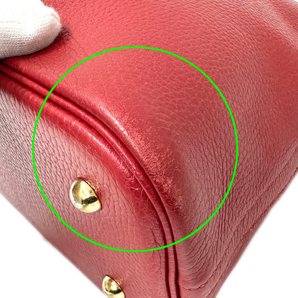 Hermes Red Color Ardennes Leather Handbag Shoulder Bag (Pre-Owned)