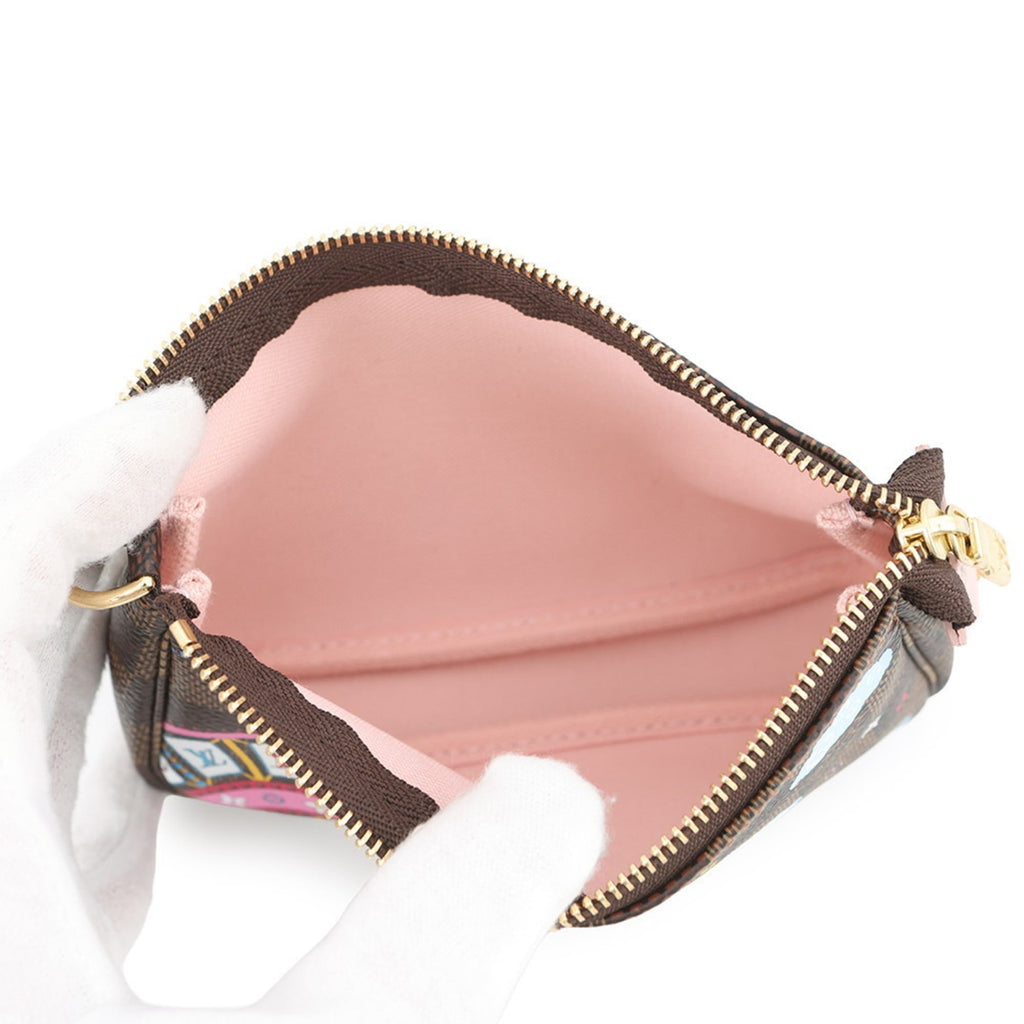 Louis Vuitton Damier Damier Canvas Ebene Pink Pochette (Pre-Owned)