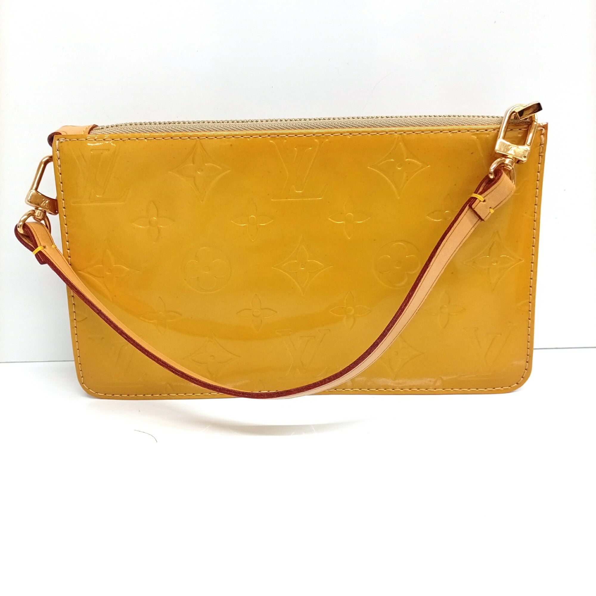 Louis Vuitton Beige Yellow Monogram Vernis Handbag Pouch (Pre-Owned)
