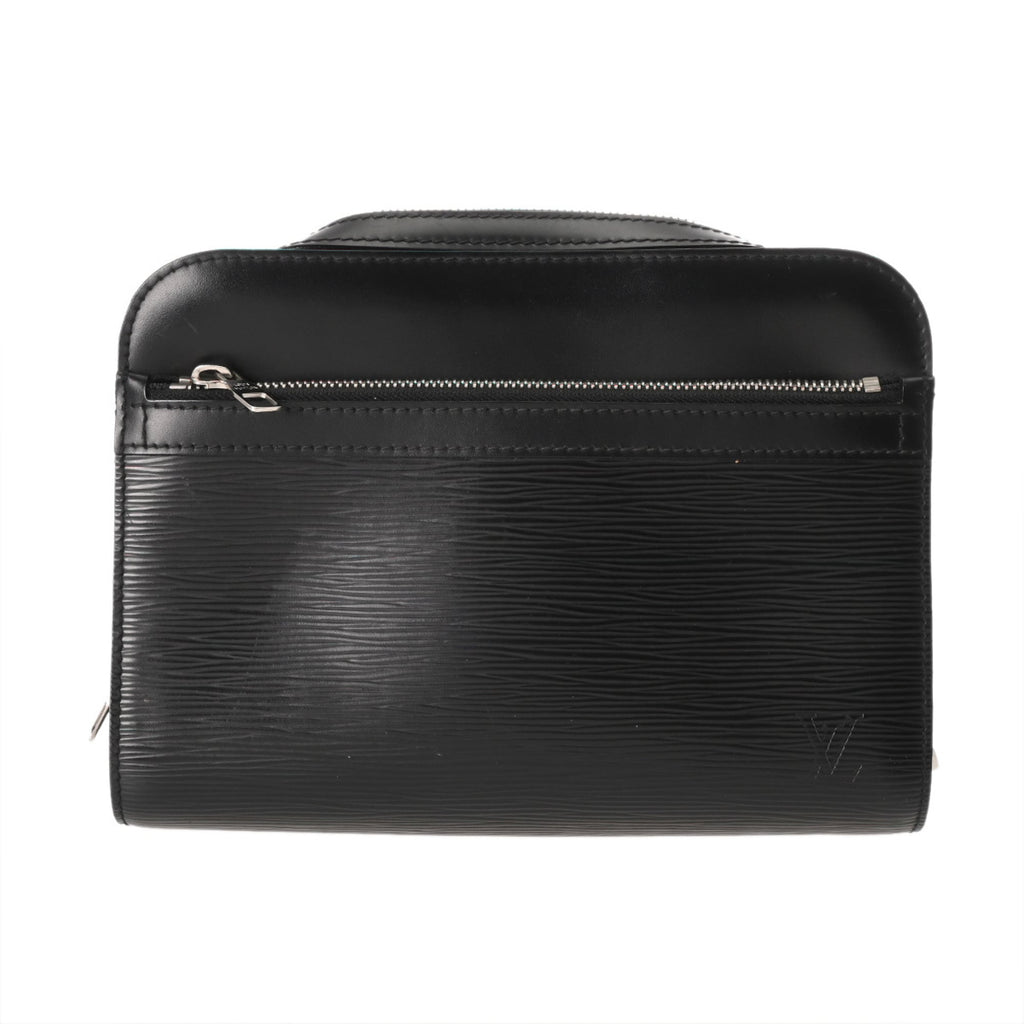 Louis Vuitton Noir Leather Briefcase (Pre-Owned)