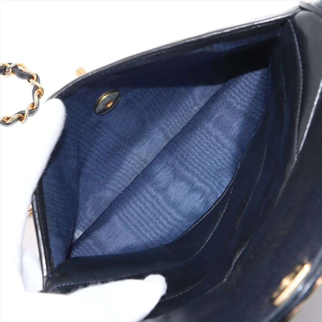 Chanel Navy Leather Shoulder Bag (Pre-Owned)