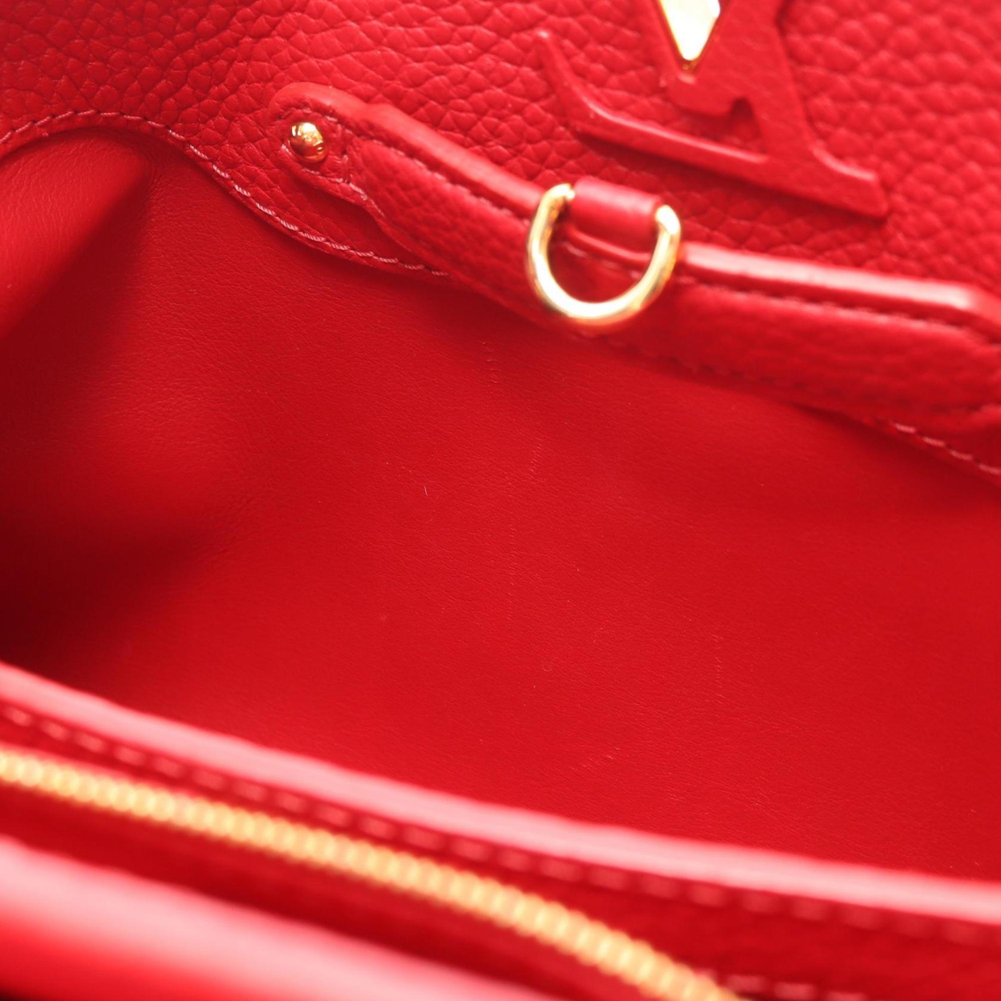 Louis Vuitton Red Color Sacrlet Leather Handbag (Pre-Owned)