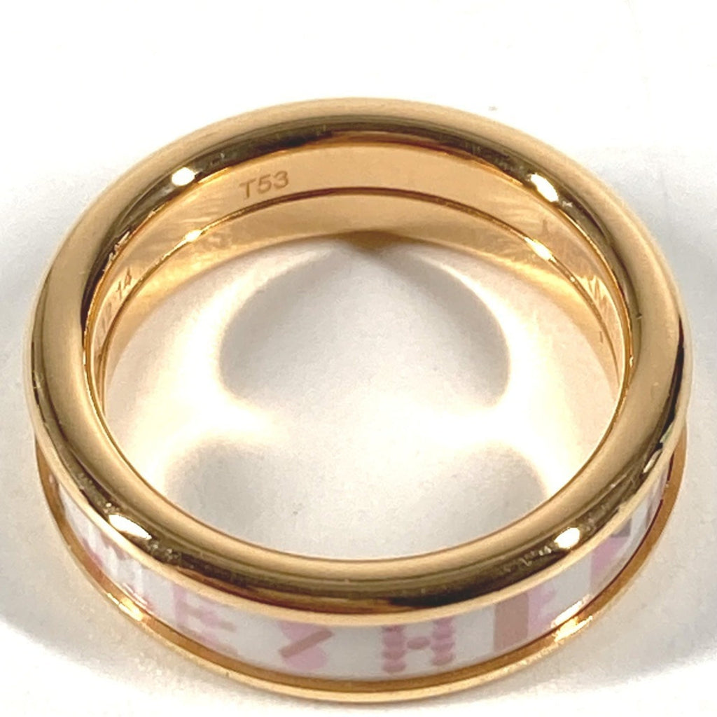 Hermes Gold Pink White Metal Band Ring (Pre-Owned)