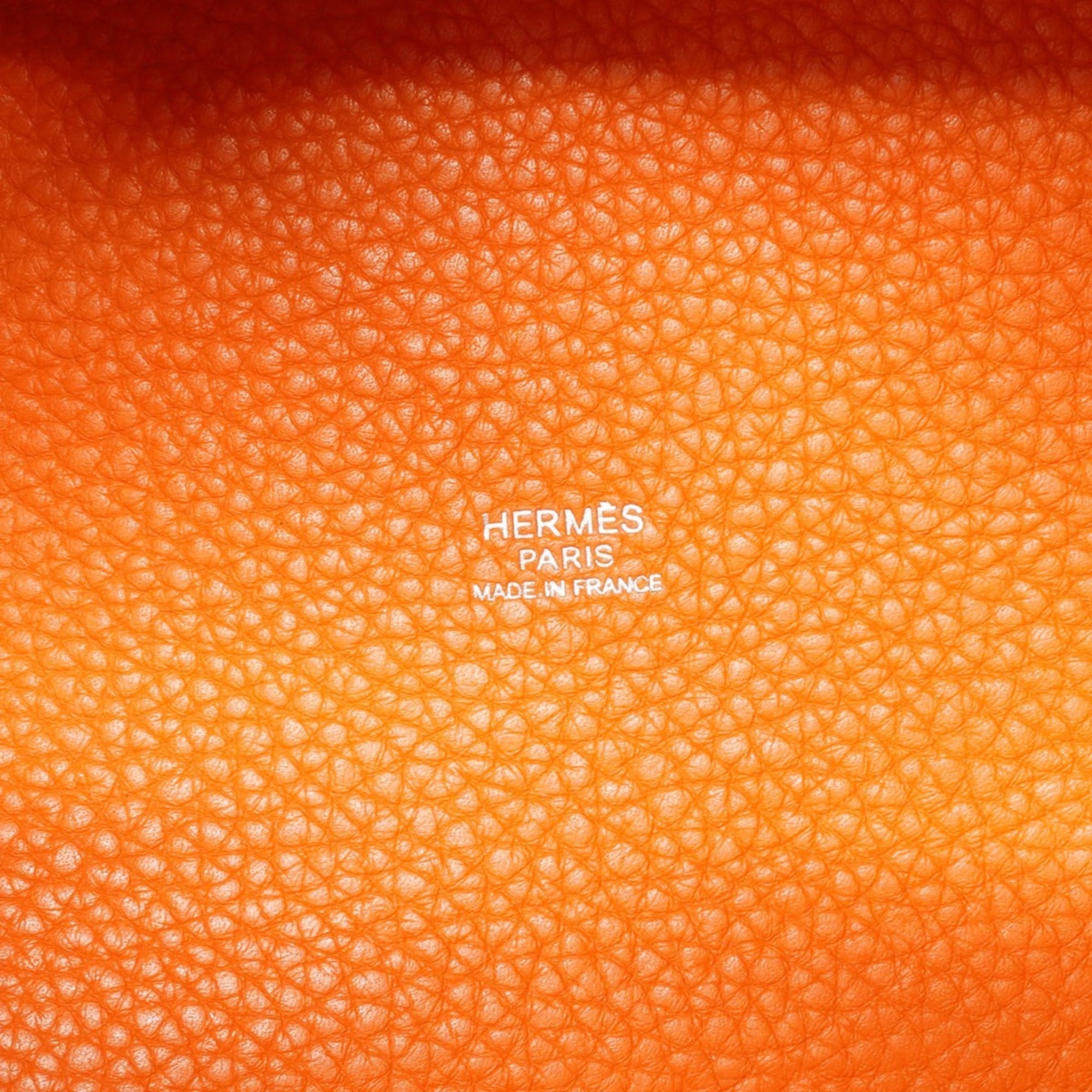 Hermes Orange Taurillon Clemence Leather Handbag (Pre-Owned)