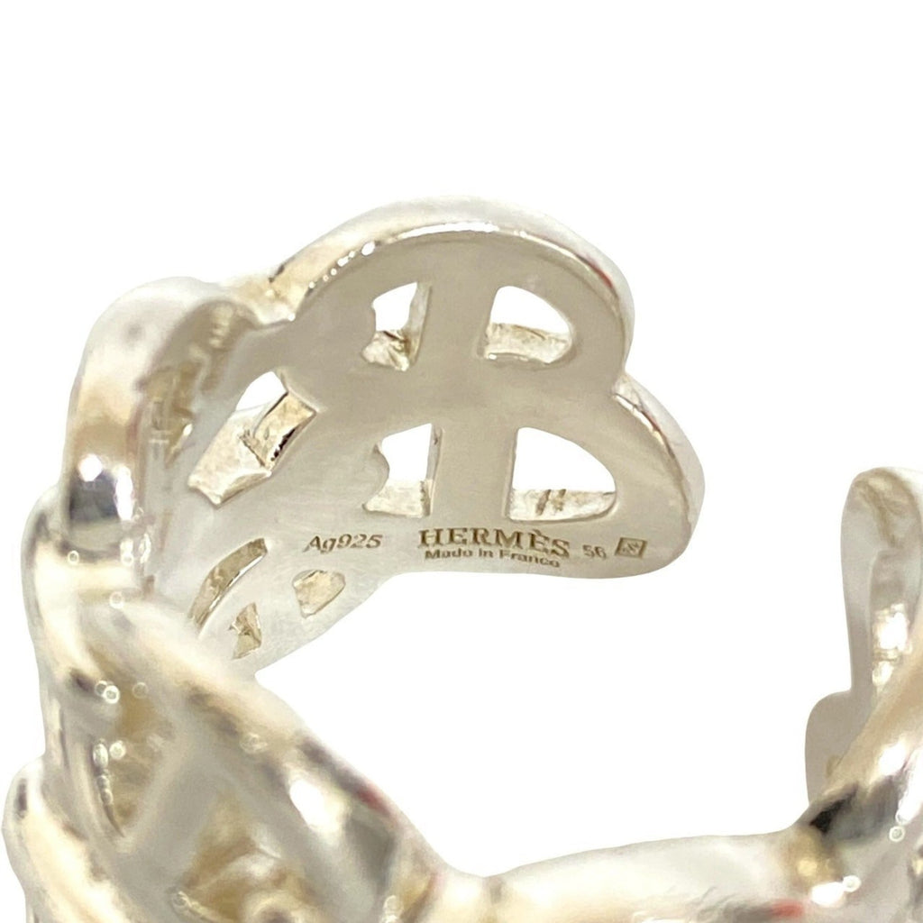Hermes Silver Silver 925 Band Ring (Pre-Owned)