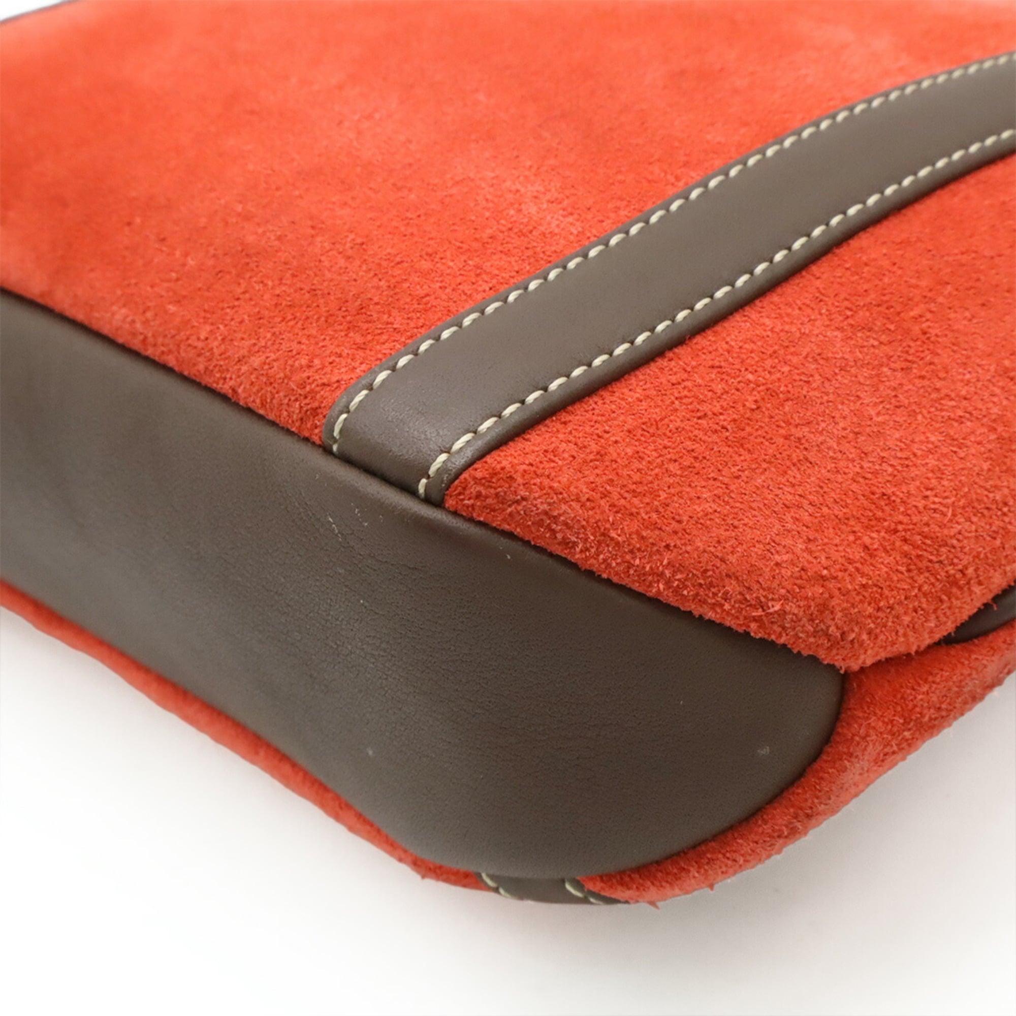 Loewe Brown Red Color Suede Leather Handbag Shoulder Bag (Pre-Owned)