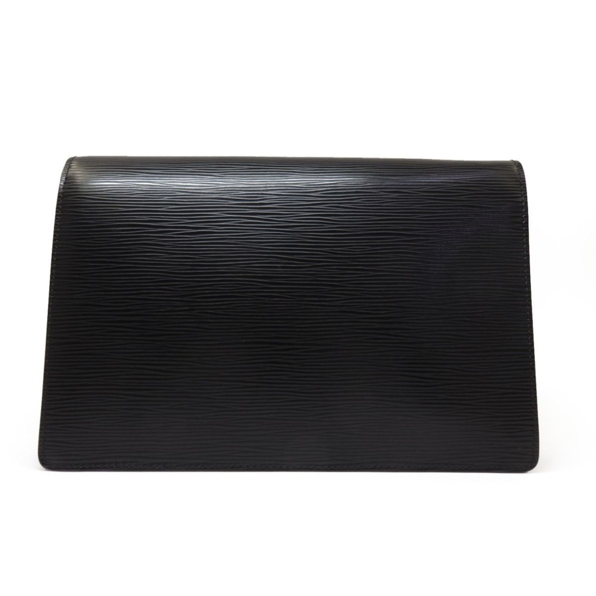 Louis Vuitton Noir Leather Clutch Bag Pochette (Pre-Owned)