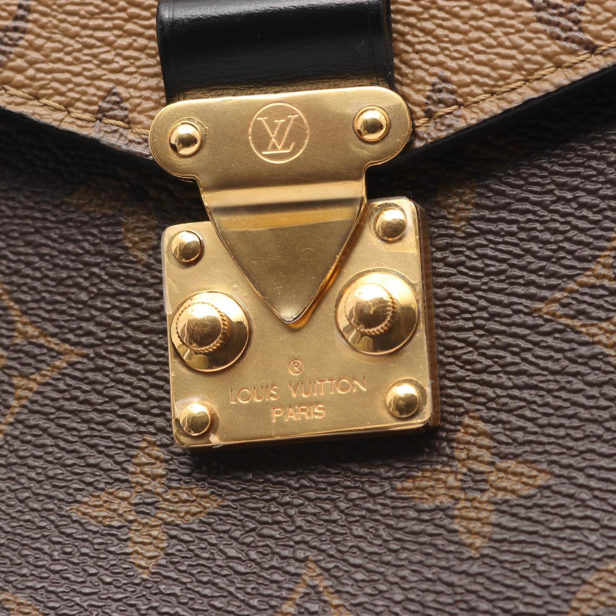 Louis Vuitton Black Brown Coated Canvas Monogram Reverse Pvc Leather Handbag Pochette (Pre-Owned)