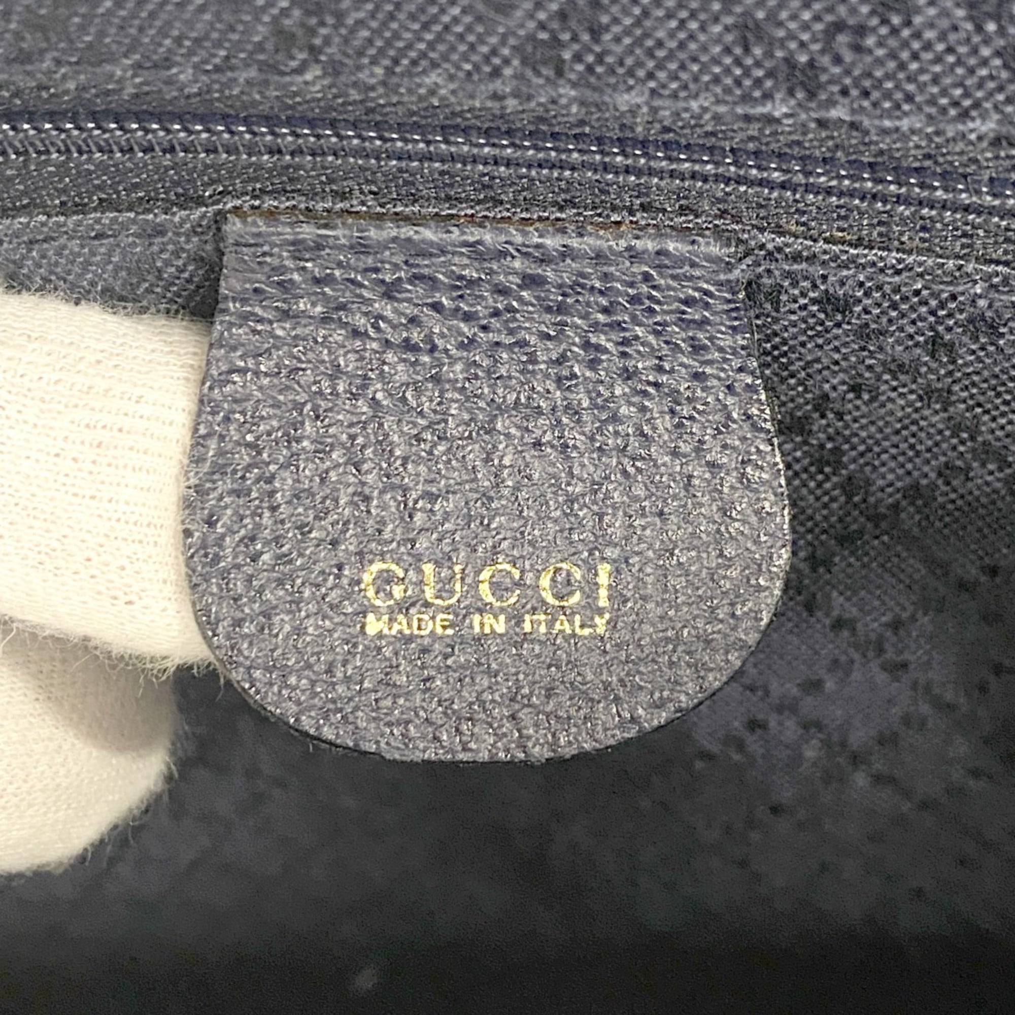 Gucci Navy Suede Handbag (Pre-Owned)