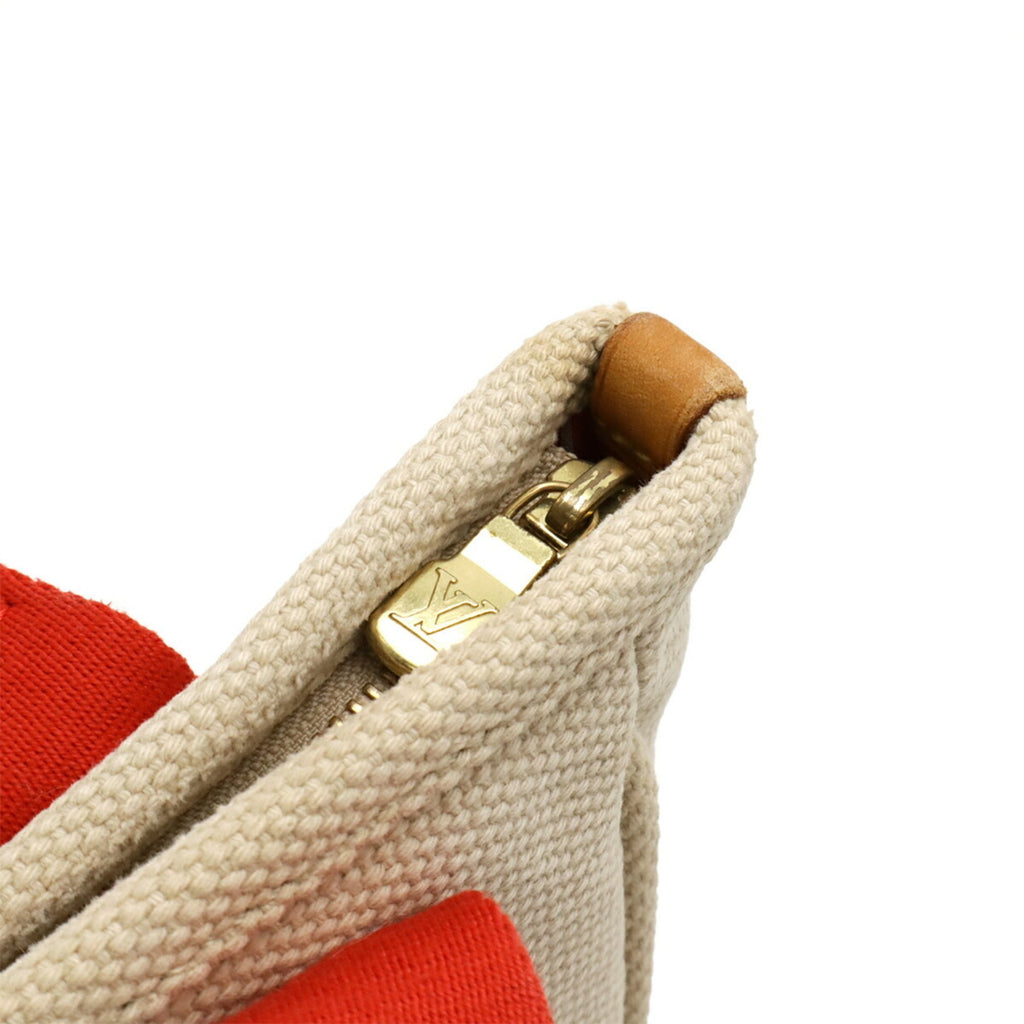 Louis Vuitton Antigua Beige Rouge Canvas Handbag Tote Bag (Pre-Owned)