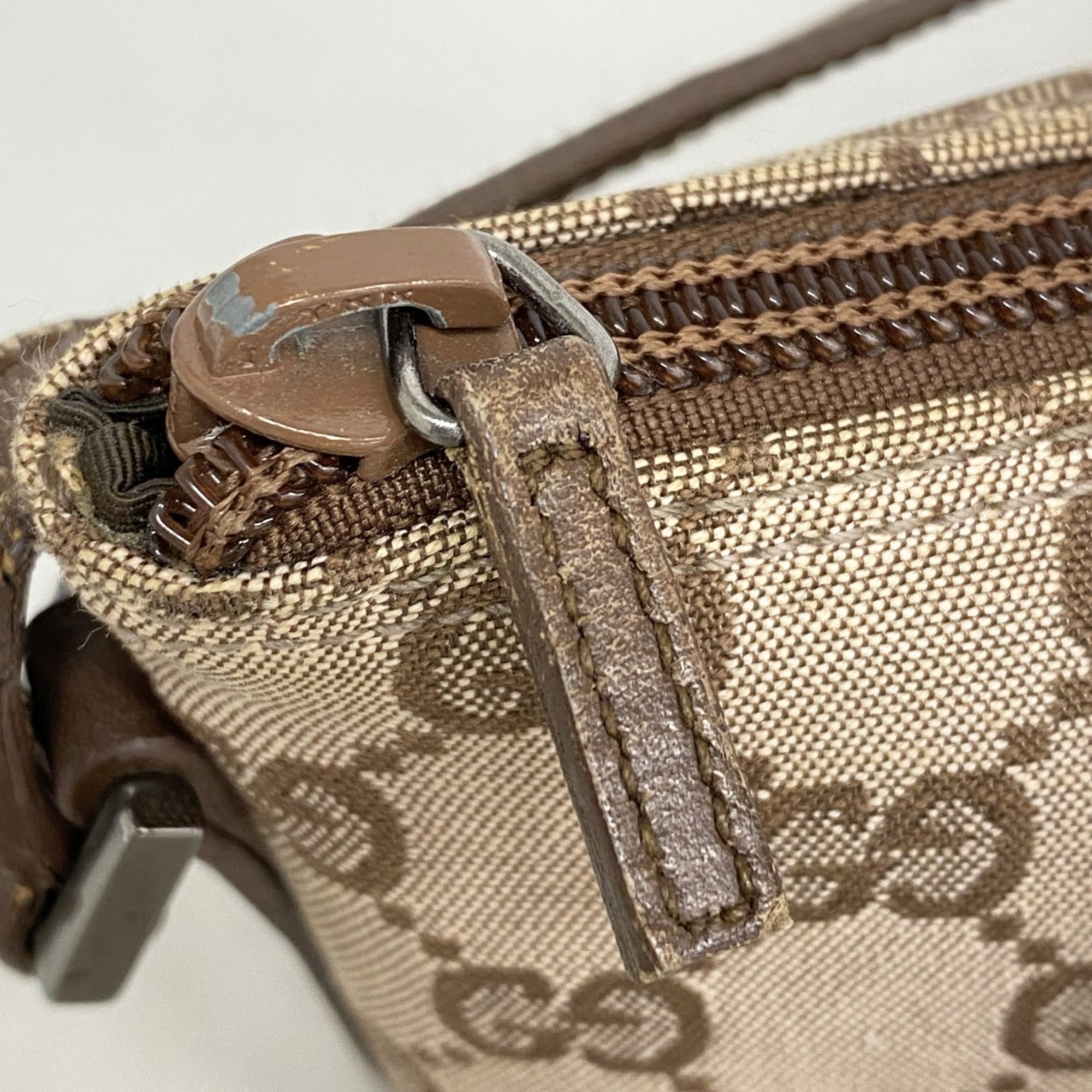 Gucci Brown Canvas Pouch (Pre-Owned)