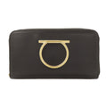 Salvatore Ferragamo Black Leather Long Wallet (Bi-Fold) (Pre-Owned)