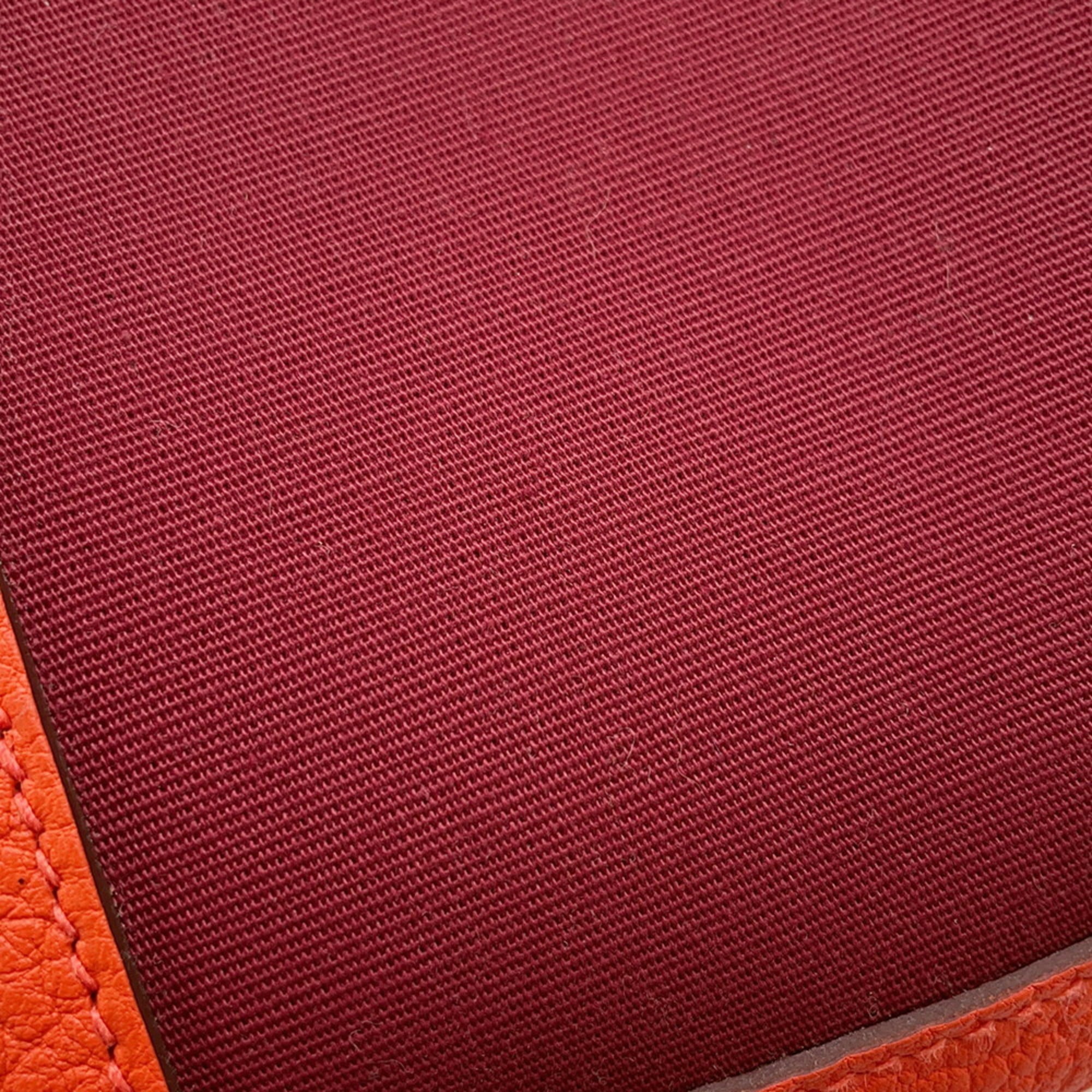 Hermes Garden Orange Poppy Rouge Grenat Toile H Negonda Leather Tote Bag (Pre-Owned)