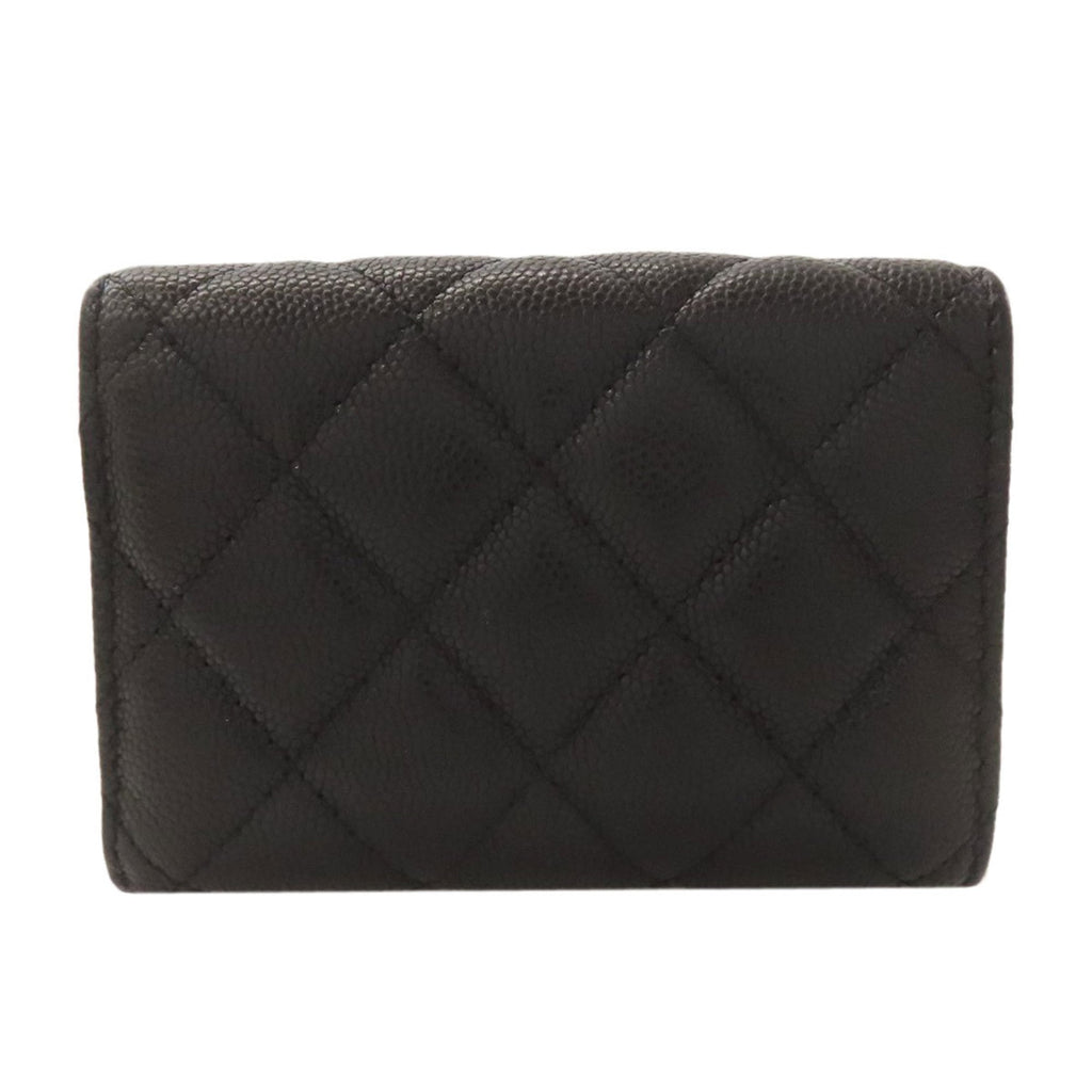 Chanel Black Leather Wallet (Bi-Fold) (Pre-Owned)