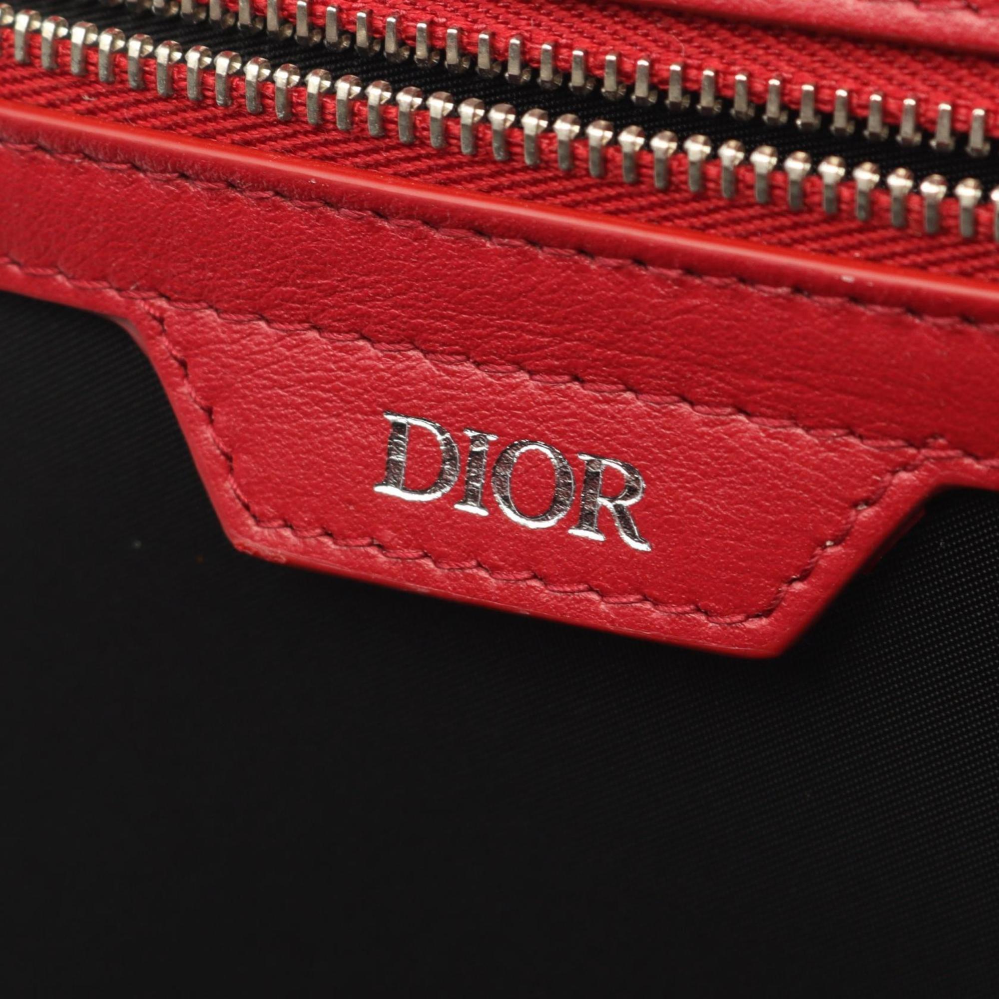 Christian Dior Red Color Leather Fanny Pack Sling Bag (Pre-Owned)
