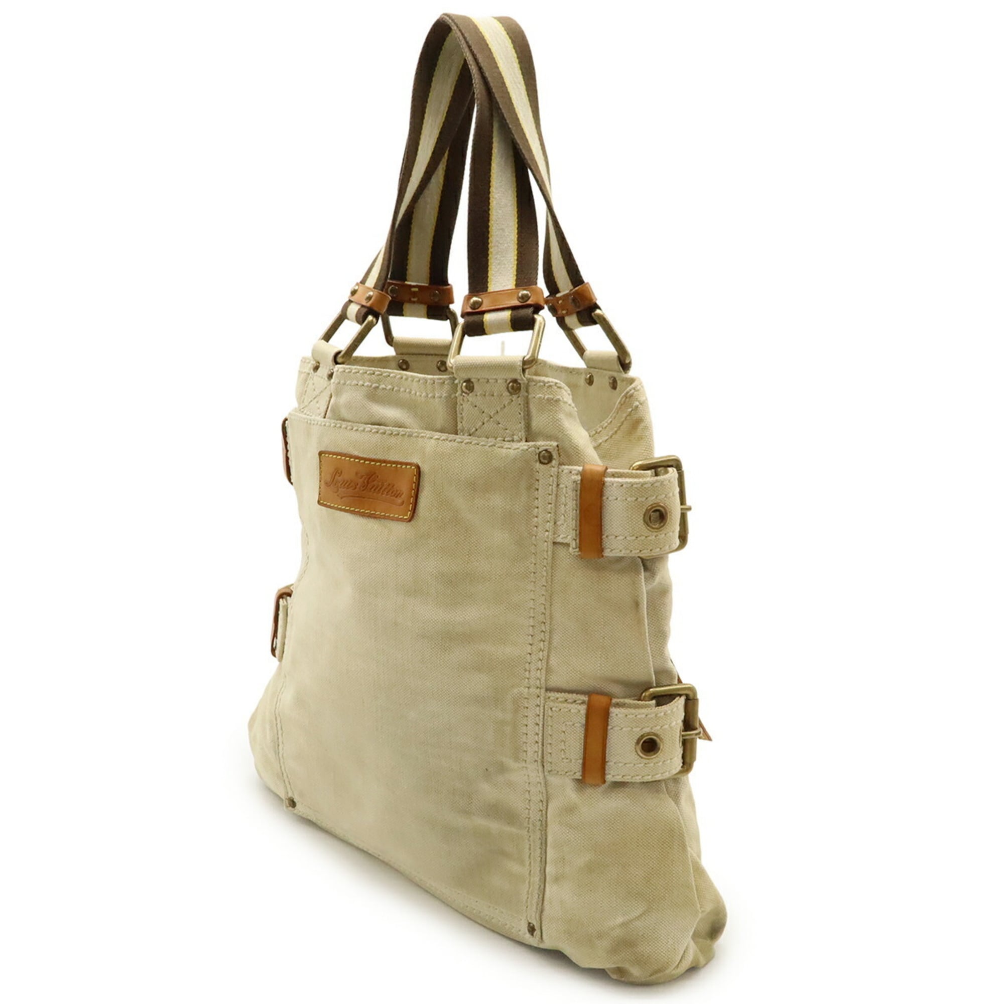 Louis Vuitton Blue Natural Canvas Shoulder Bag Tote Bag (Pre-Owned)
