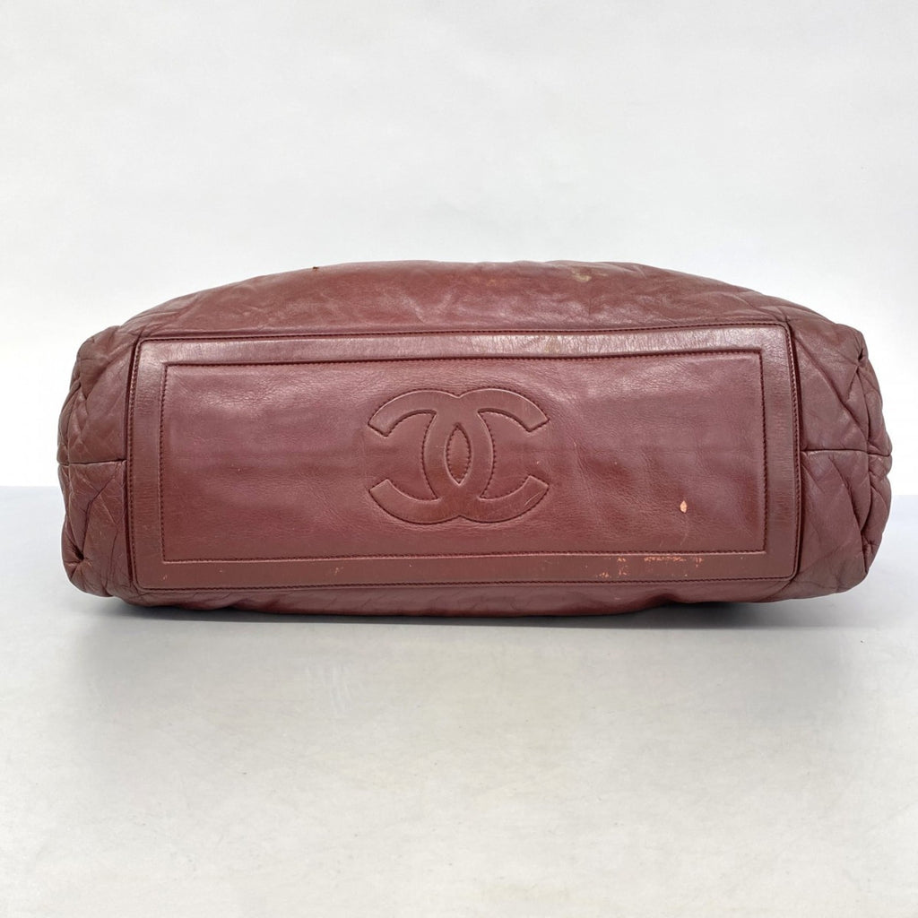 Chanel Bordeaux Leather Tote Bag (Pre-Owned)