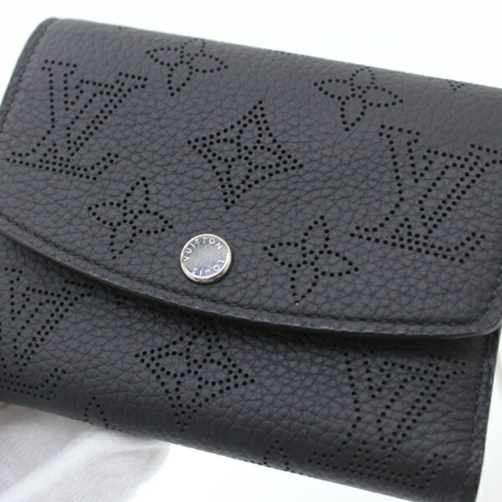 Louis Vuitton Black Mahina Leather Wallet (Tri-Fold) (Pre-Owned)