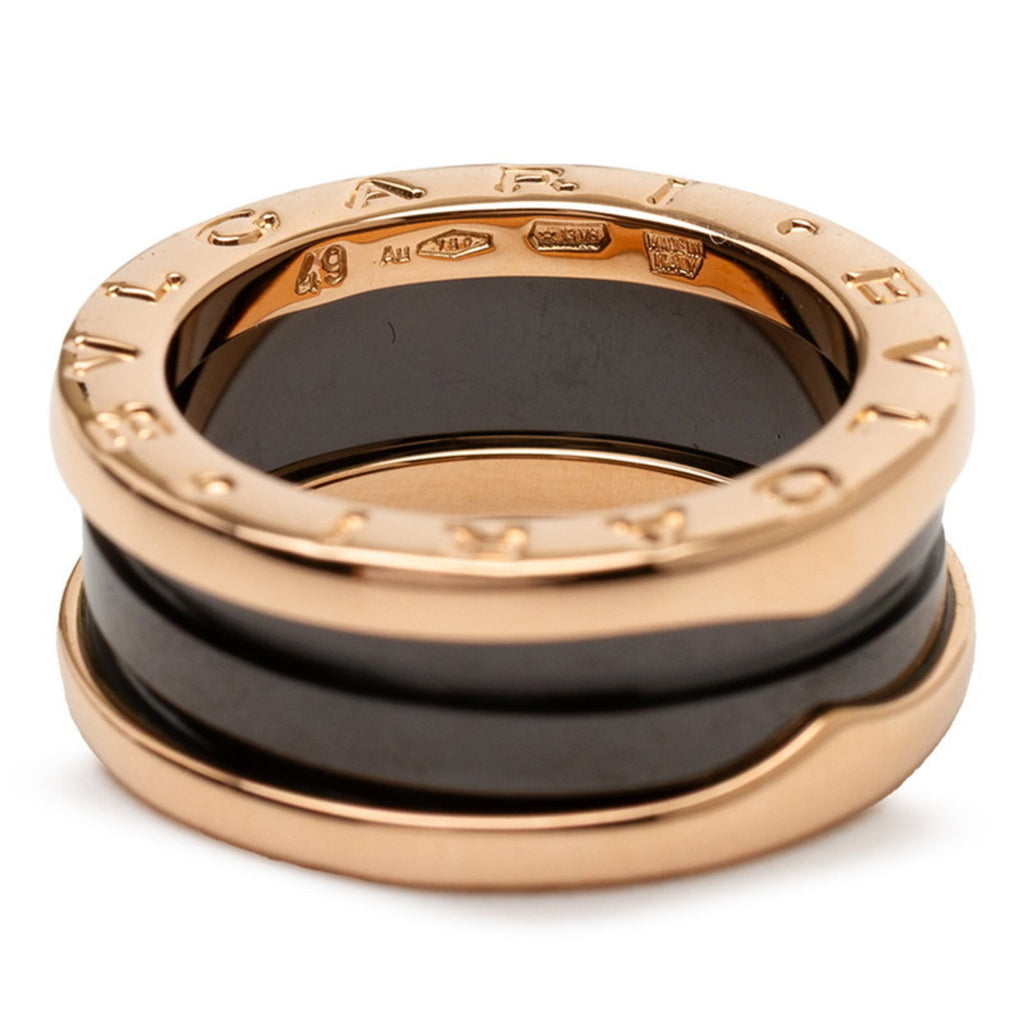Bvlgari Pink Gold Black Pink Gold (18K) Ceramic Band Ring (Pre-Owned)