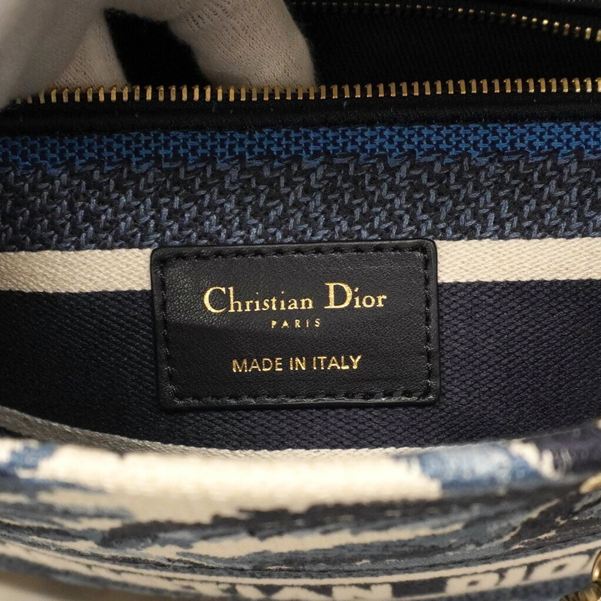 Christian Dior Blue White Canvas Handbag (Pre-Owned)