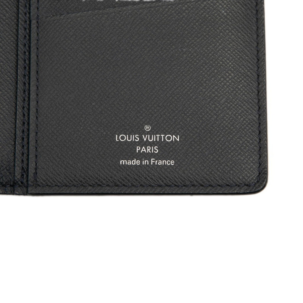 Louis Vuitton Navy Navy Blue Leather Long Wallet (Bi-Fold) (Pre-Owned)