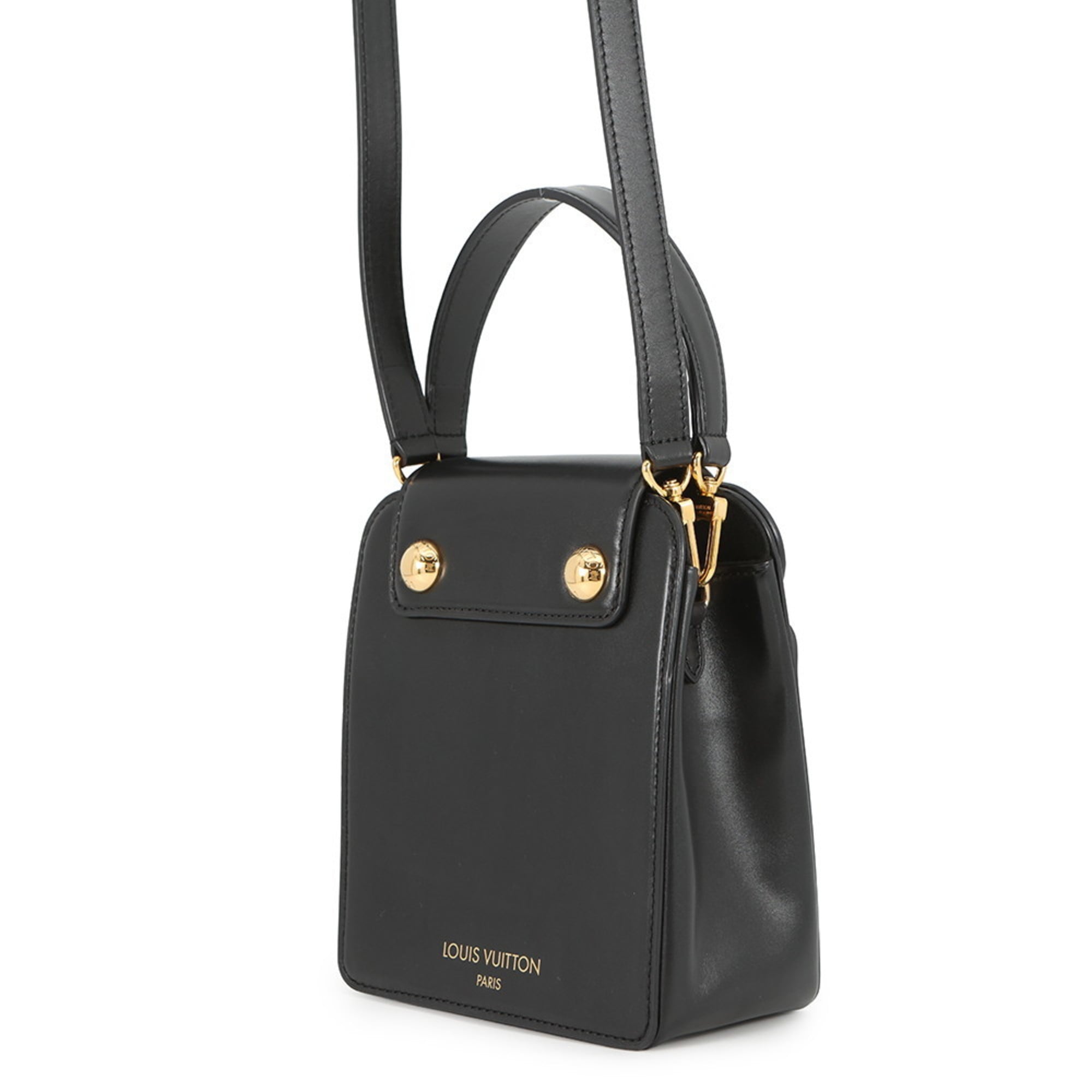 Louis Vuitton Black Noir Leather Handbag Shoulder Bag (Pre-Owned)