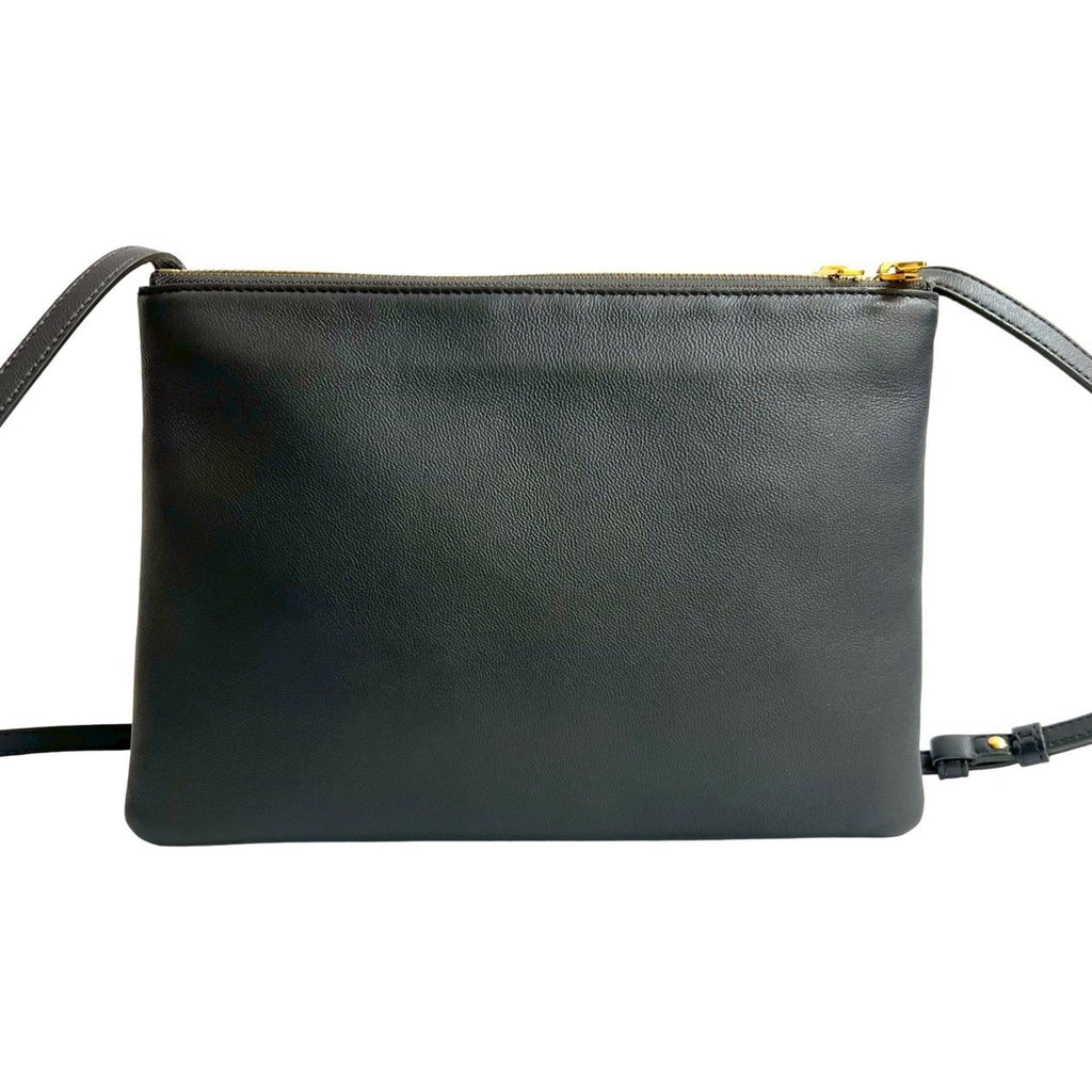 Celine Gray Leather Pochette Shoulder Bag (Pre-Owned)