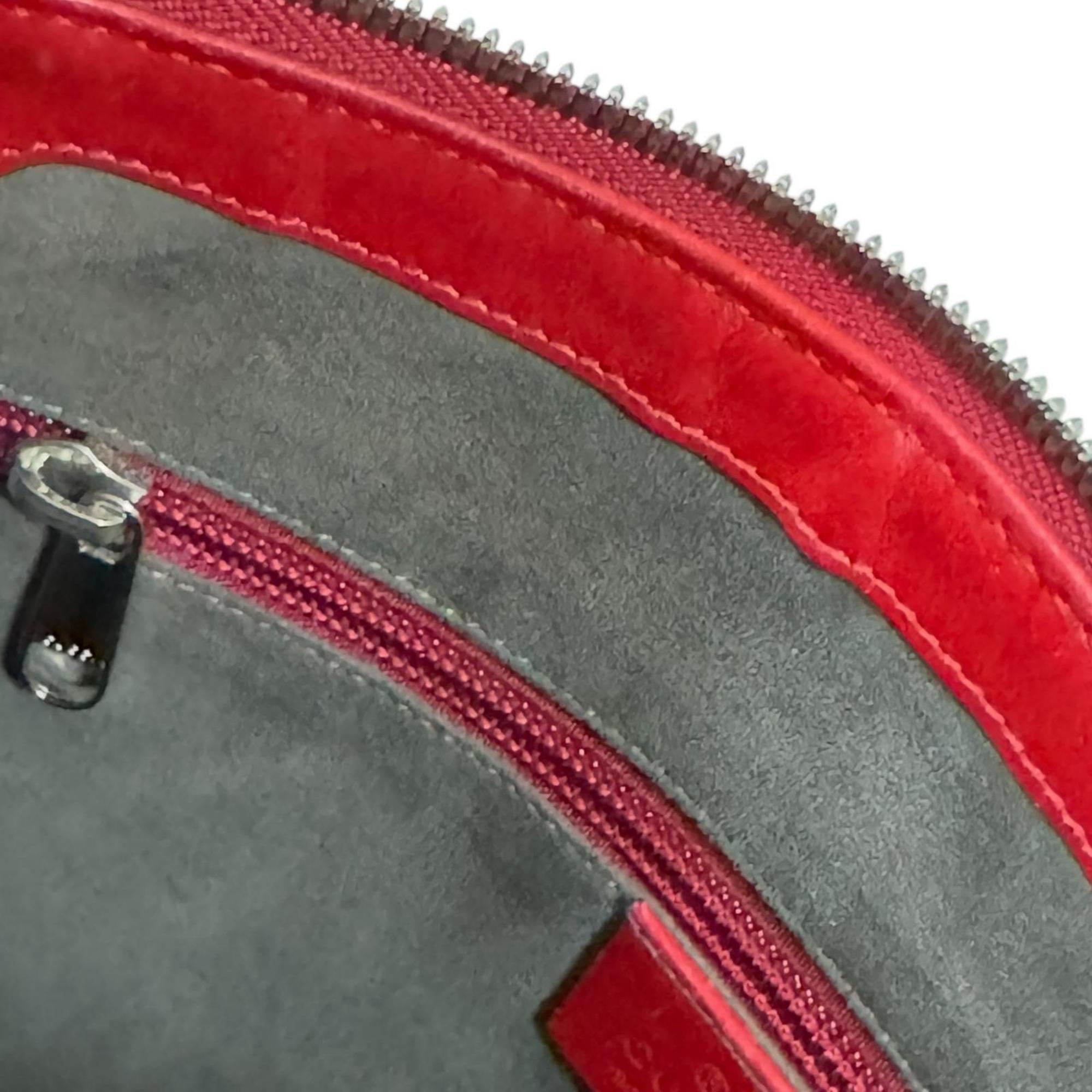 Gucci Red Color Leather Messenger Bag Shoulder Bag (Pre-Owned)