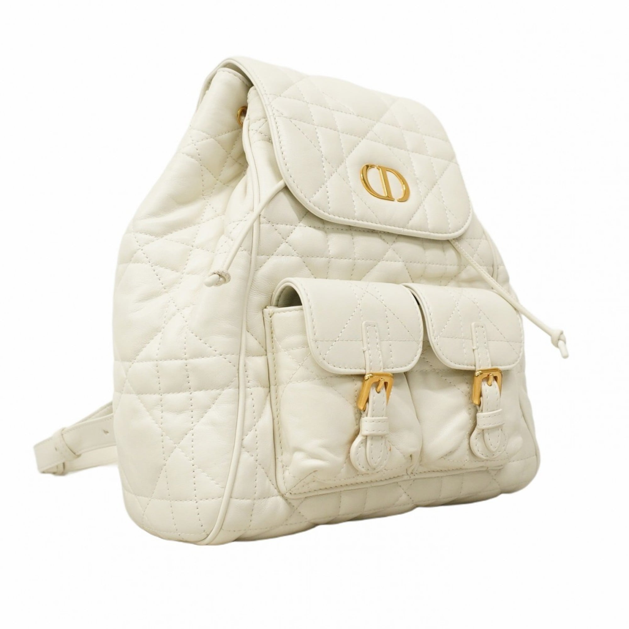 Christian Dior White Leather Backpack (Pre-Owned)