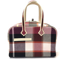 Hermes Red Orange Canvas Leather Boston Bag (Pre-Owned)