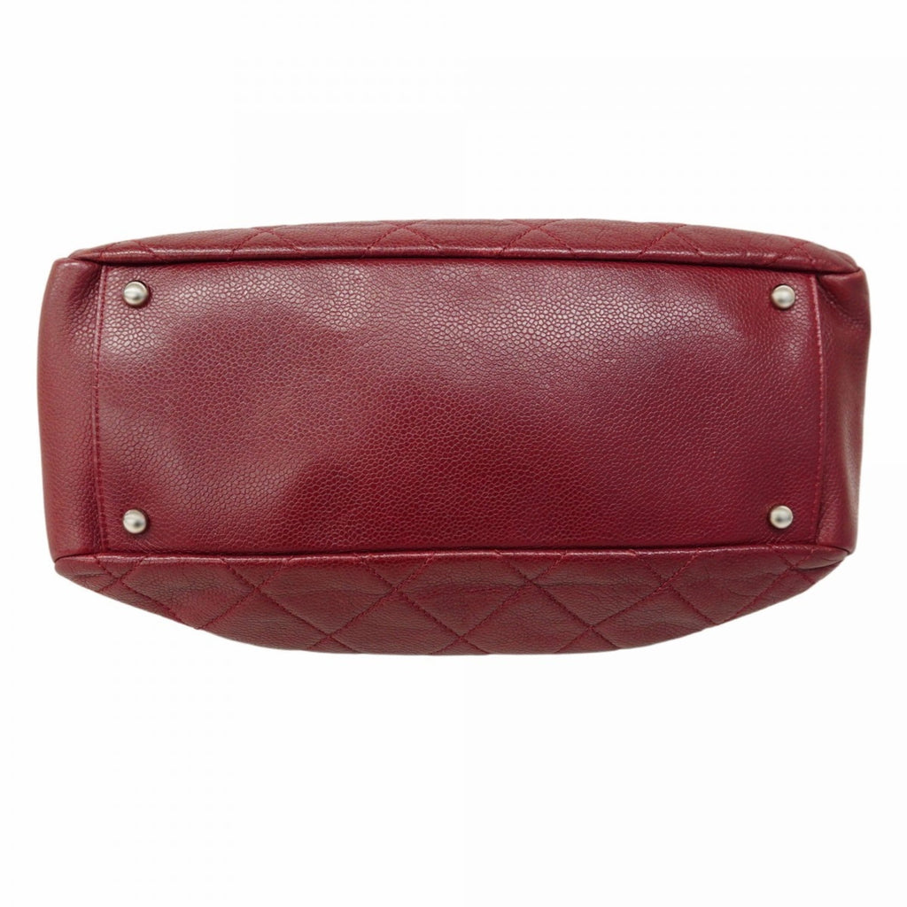 Chanel Red Color Grained Calfskin Shoulder Bag (Pre-Owned)